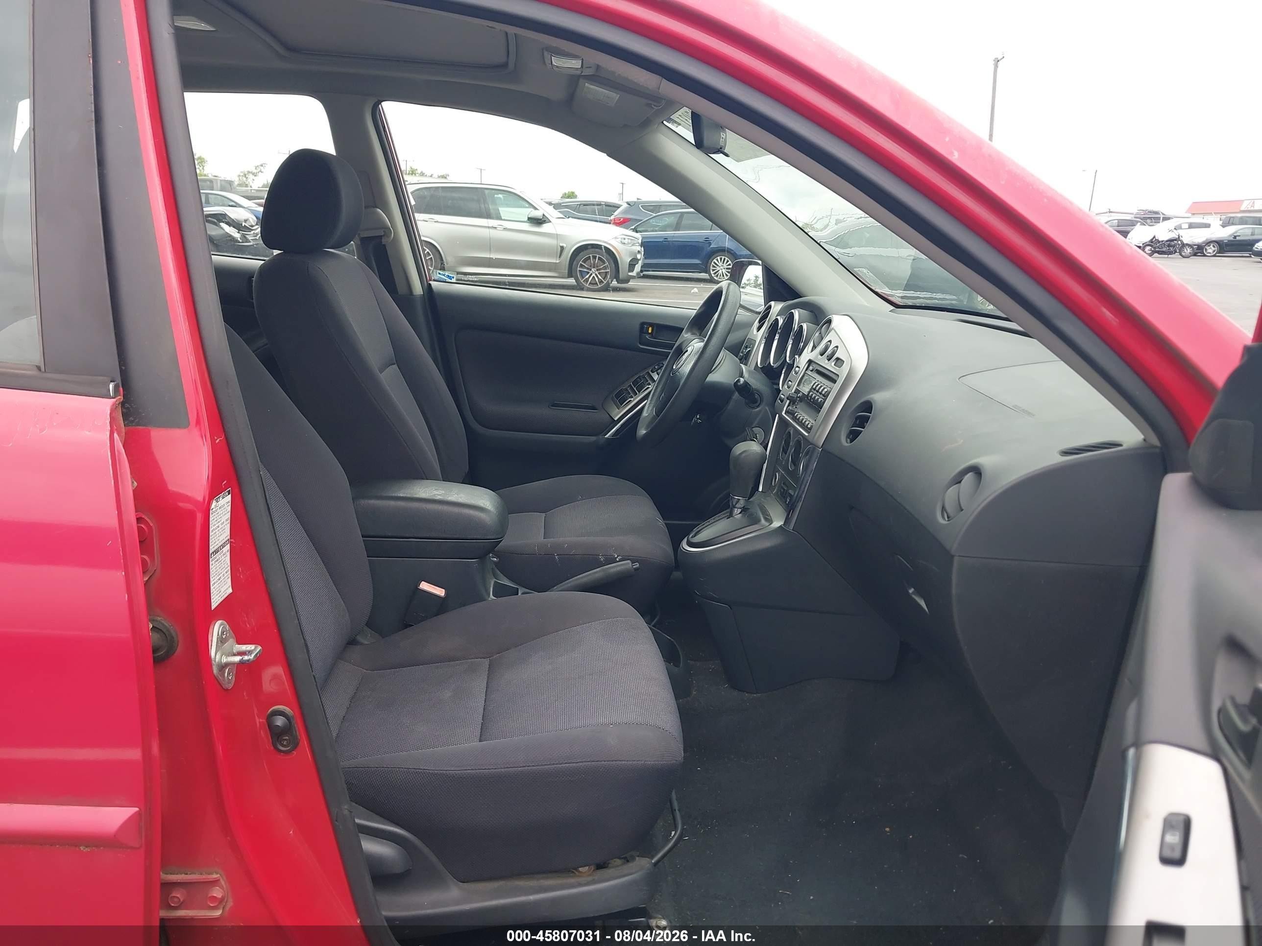 2003 Pontiac Vibe   Red vin: 5Y2SM62883Z417255