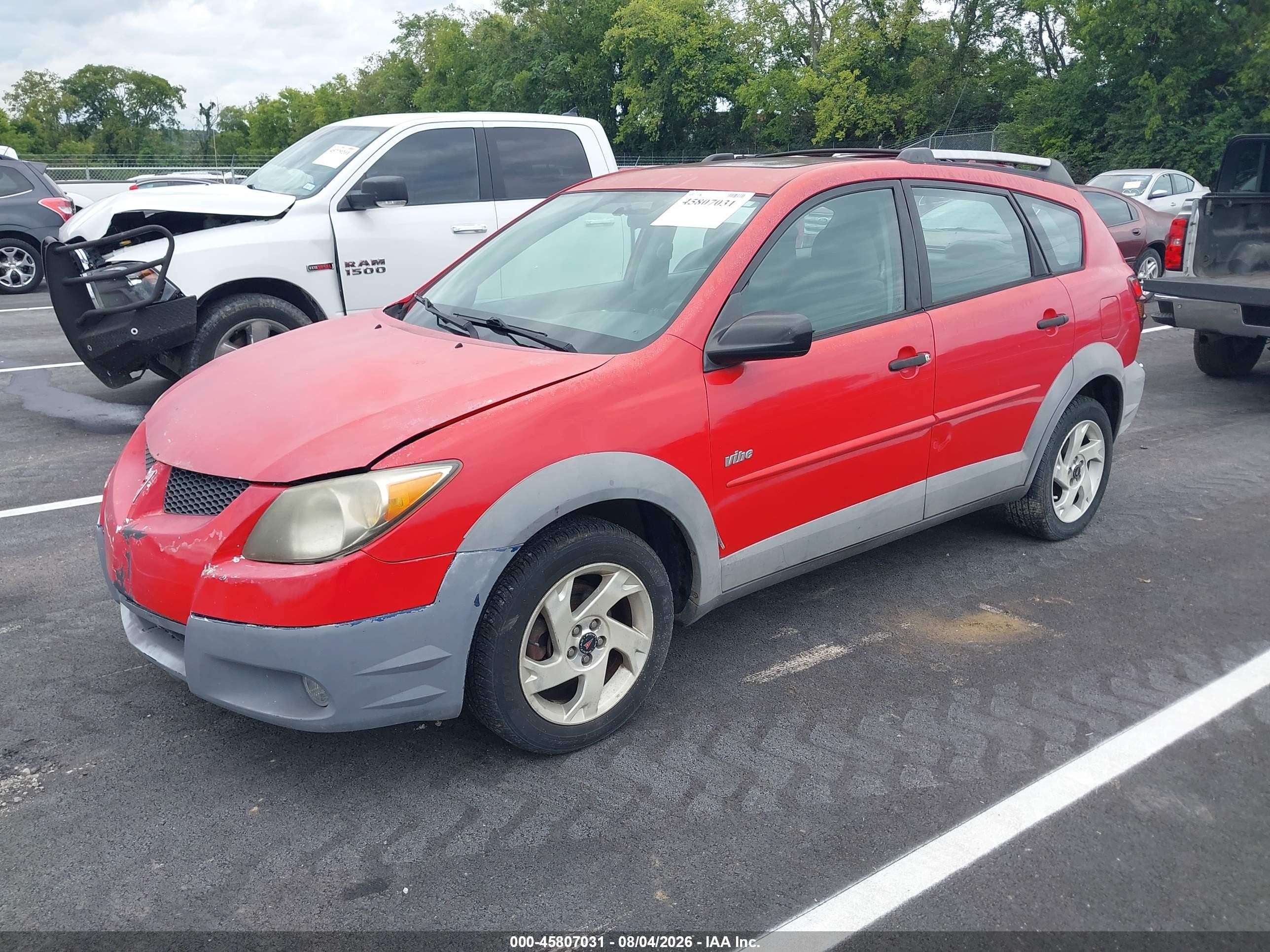 2003 Pontiac Vibe   Red vin: 5Y2SM62883Z417255