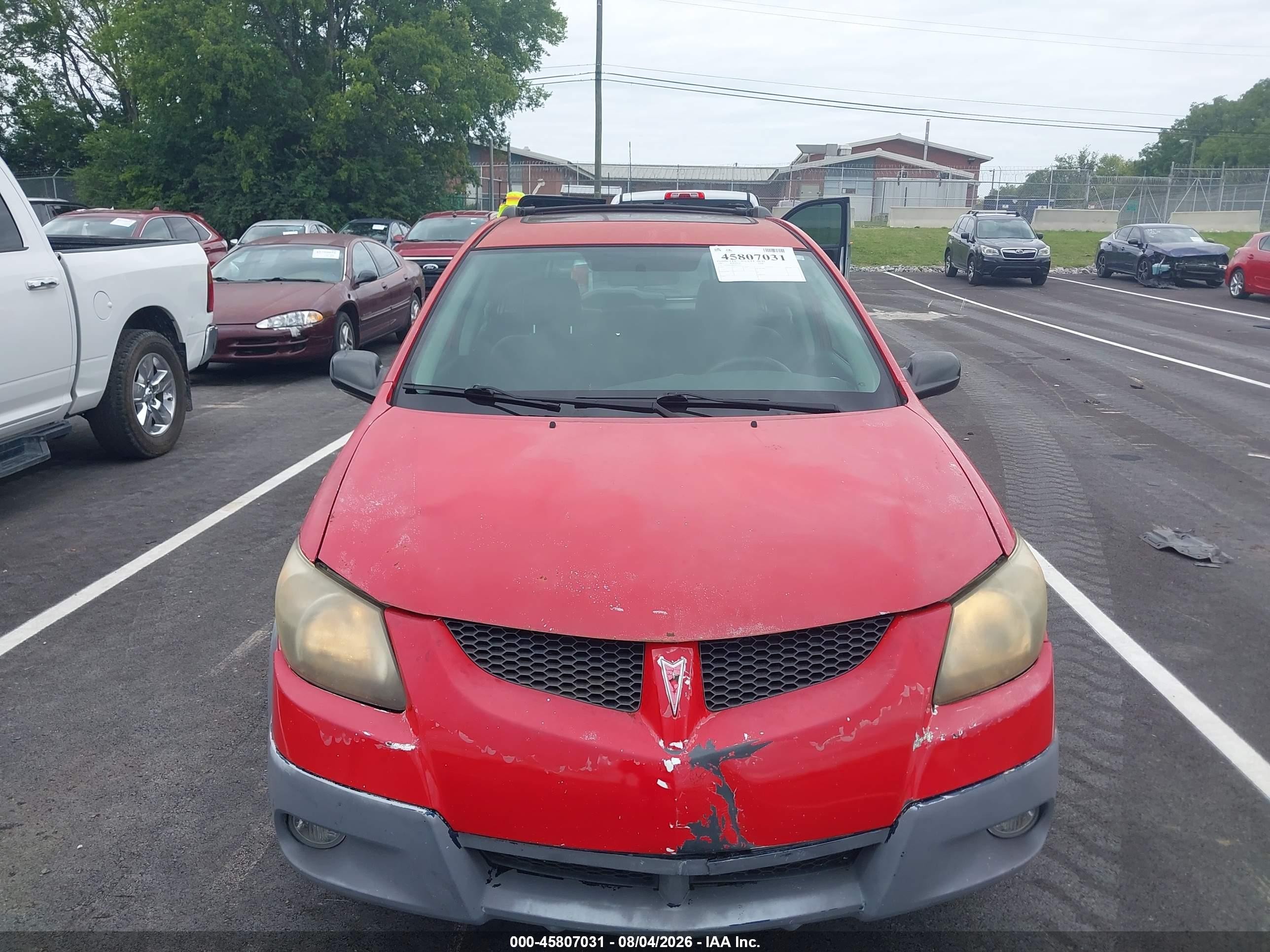 2003 Pontiac Vibe   Red vin: 5Y2SM62883Z417255