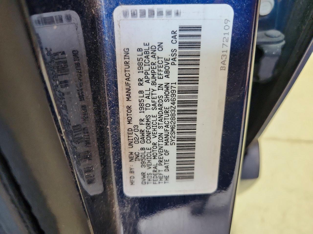2003 Pontiac Vibe Blue vin: 5Y2SM62883Z469971