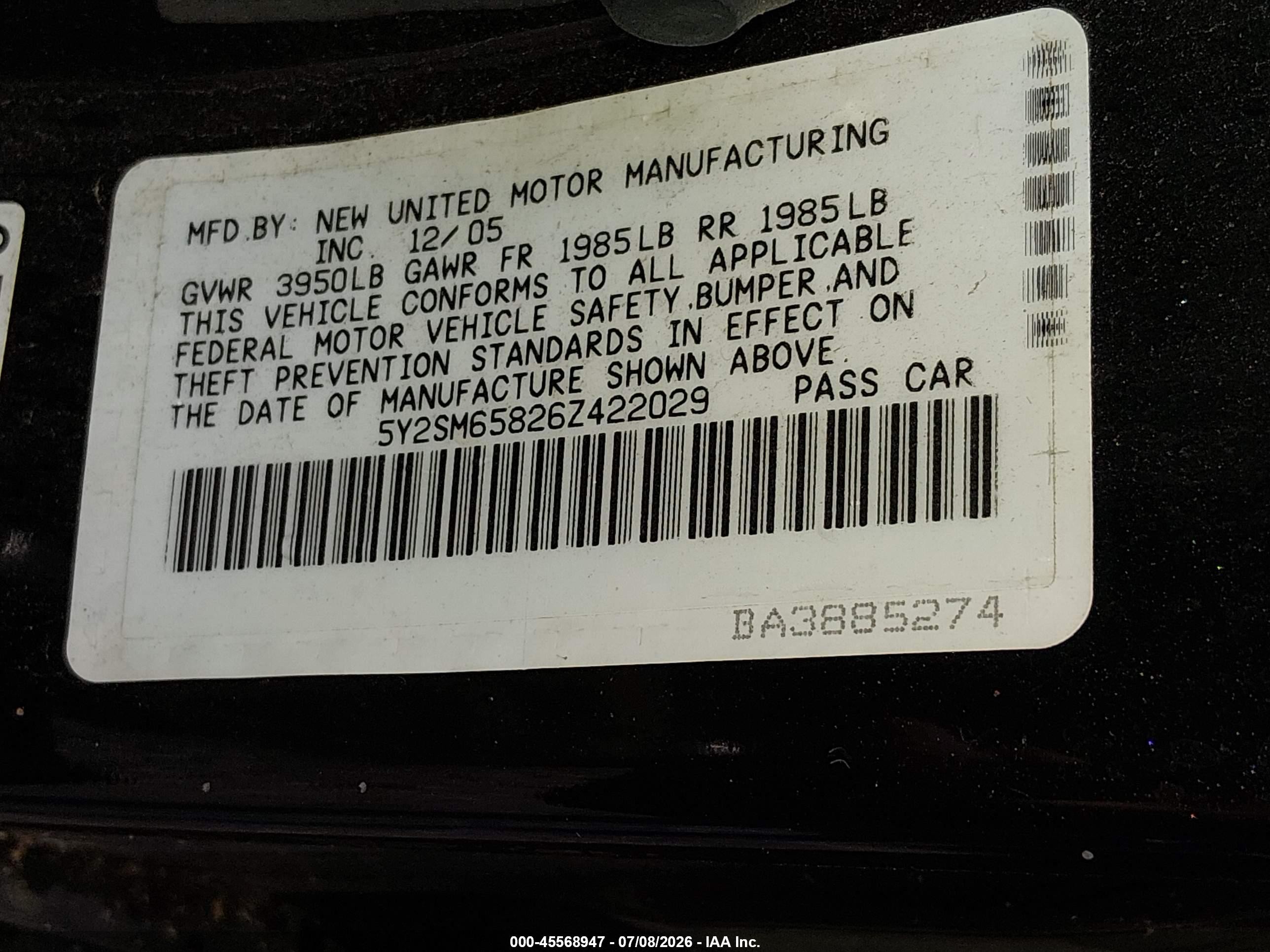 2006 Pontiac Vibe   Black vin: 5Y2SM65826Z422029