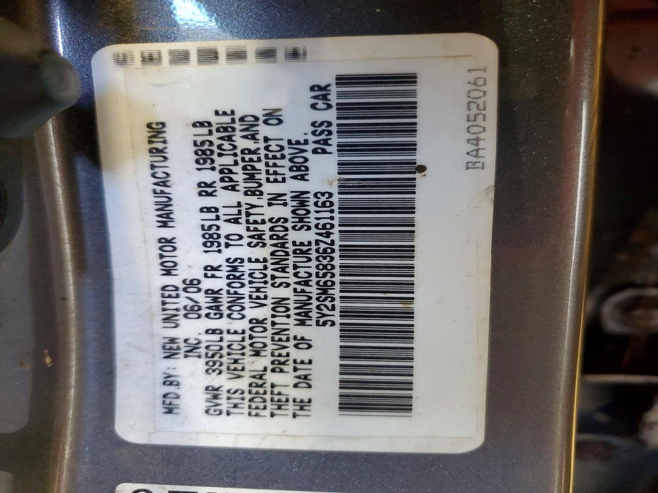 2006 Pontiac Vibe Серый vin: 5Y2SM65836Z461163