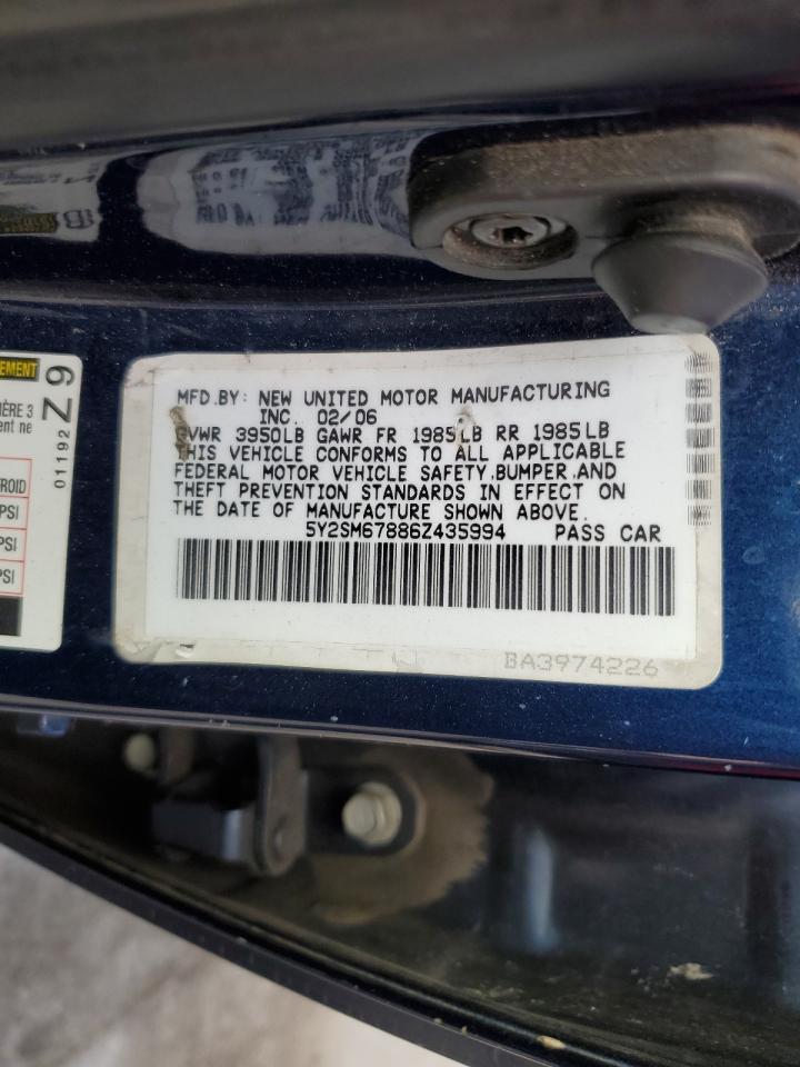 2006 Pontiac Vibe Blue vin: 5Y2SM67886Z435994