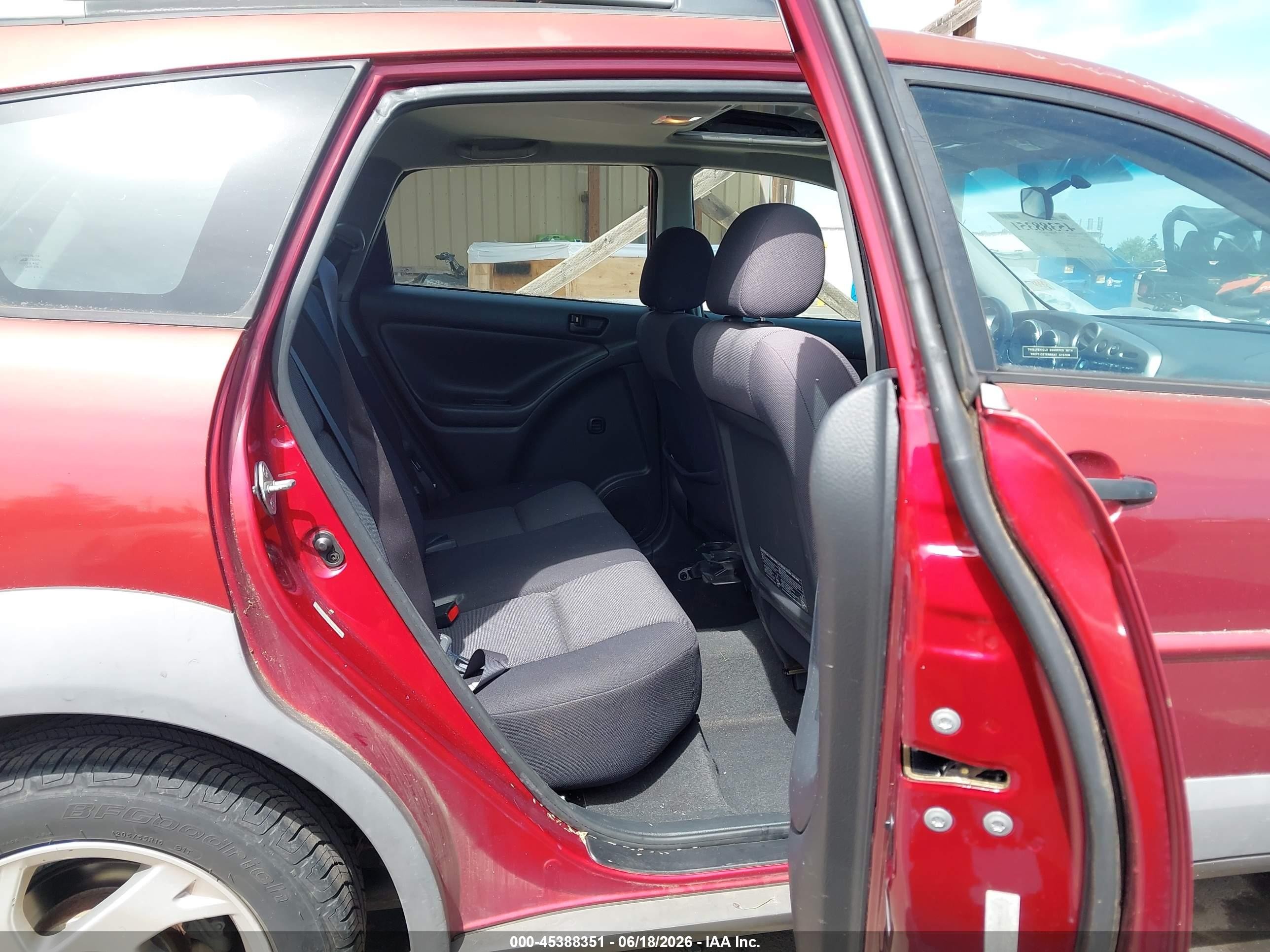 2003 Pontiac Vibe Gt Red vin: 5Y2SN64L73Z405385