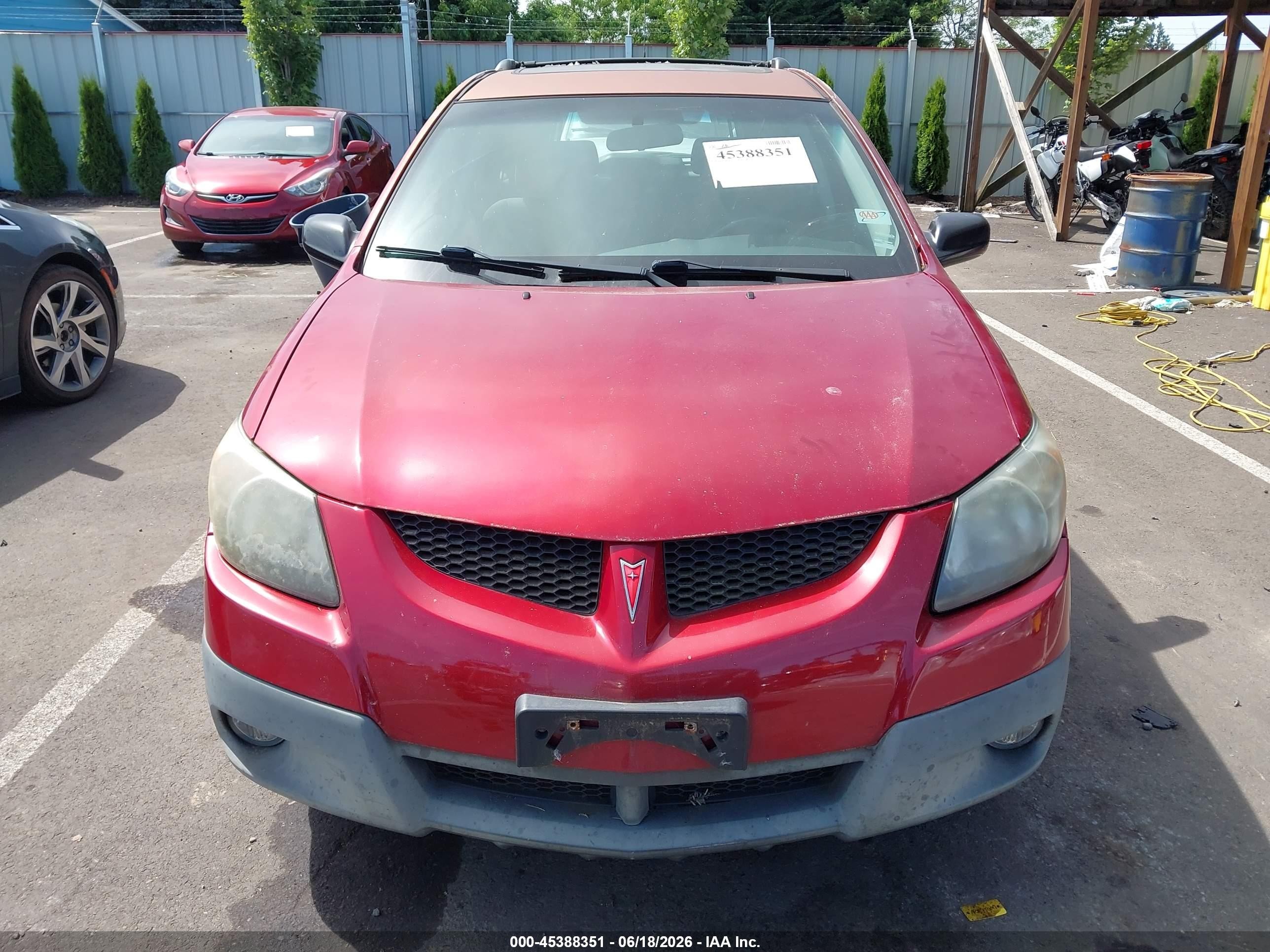 2003 Pontiac Vibe Gt Red vin: 5Y2SN64L73Z405385