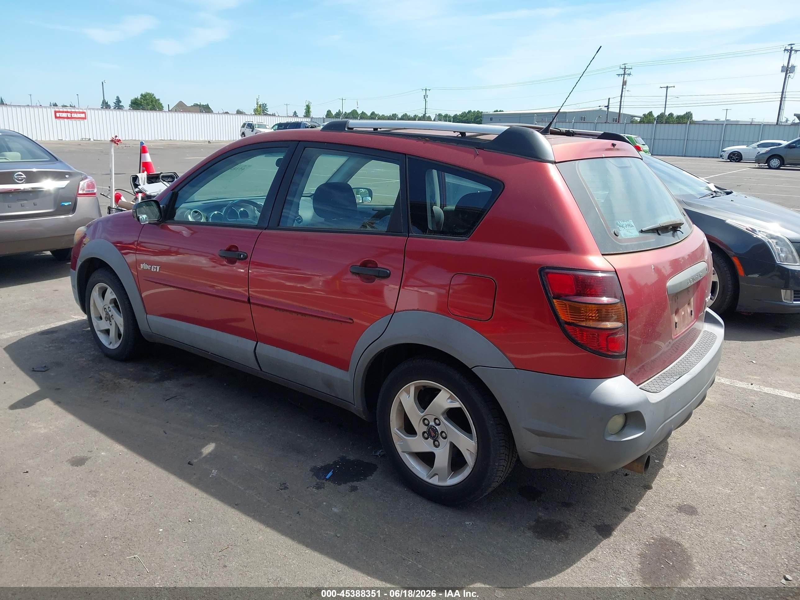 2003 Pontiac Vibe Gt Red vin: 5Y2SN64L73Z405385