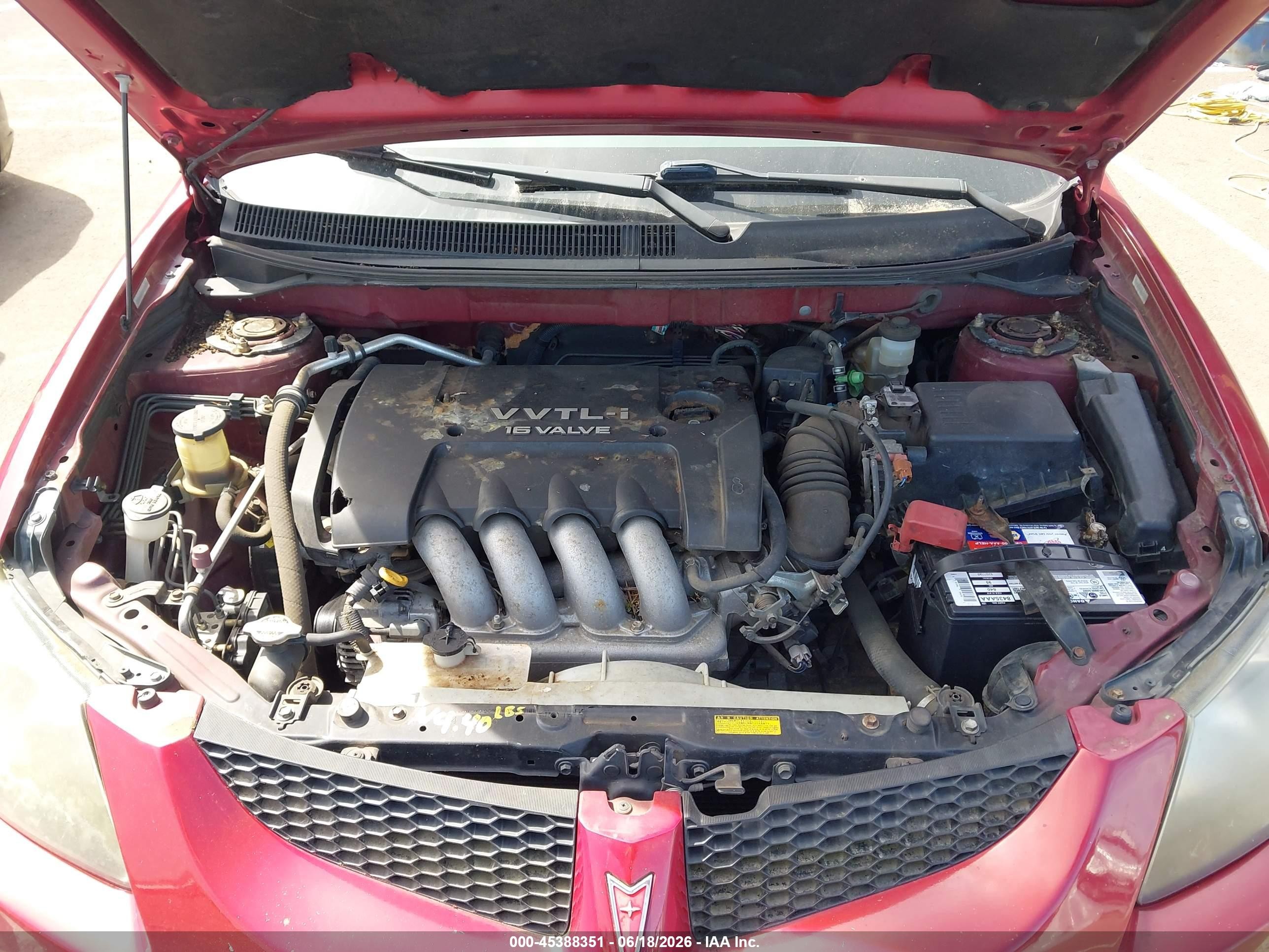2003 Pontiac Vibe Gt Red vin: 5Y2SN64L73Z405385