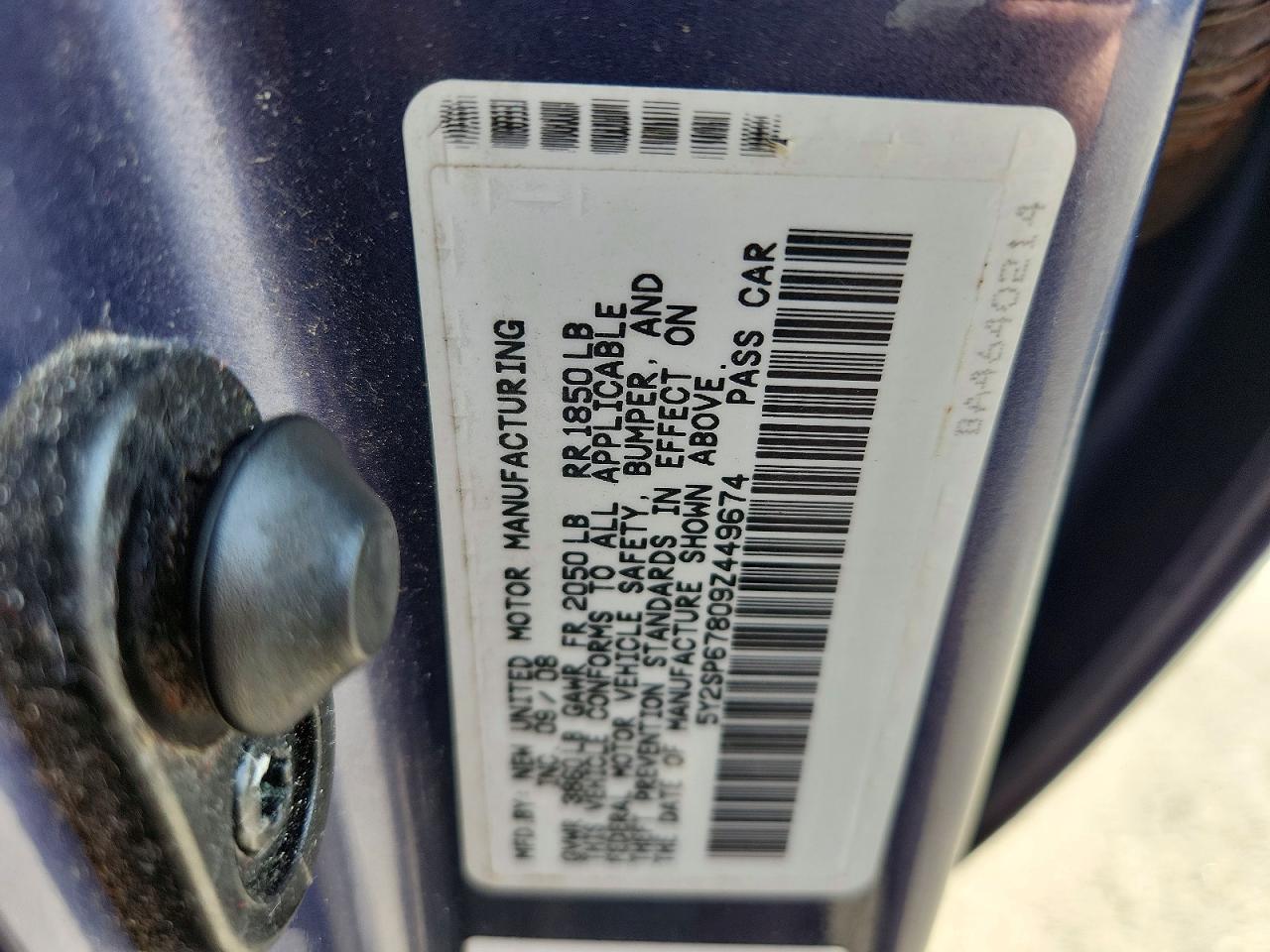 2009 Pontiac Vibe Blue vin: 5Y2SP67809Z449674