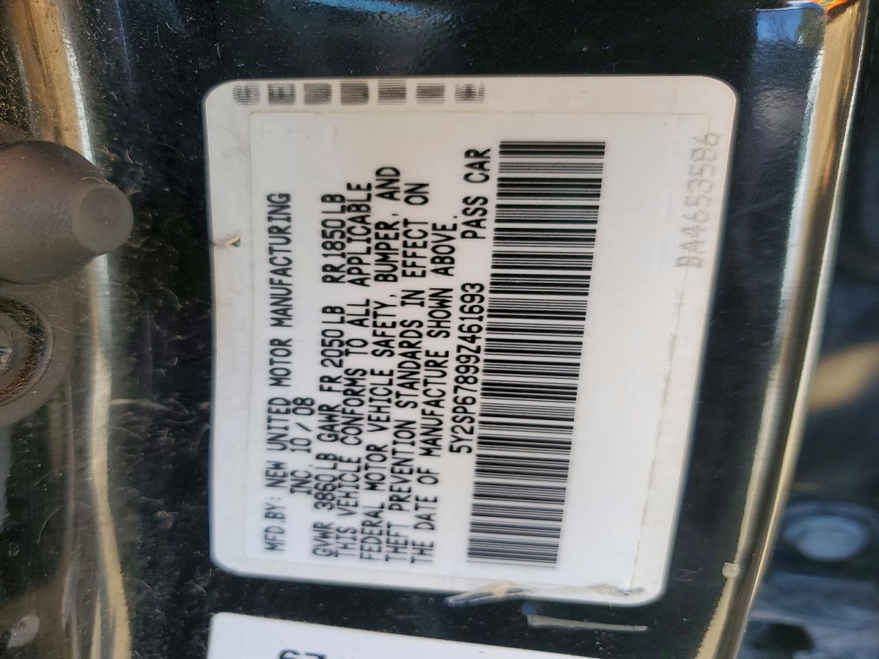 2009 Pontiac Vibe Black vin: 5Y2SP67899Z461693