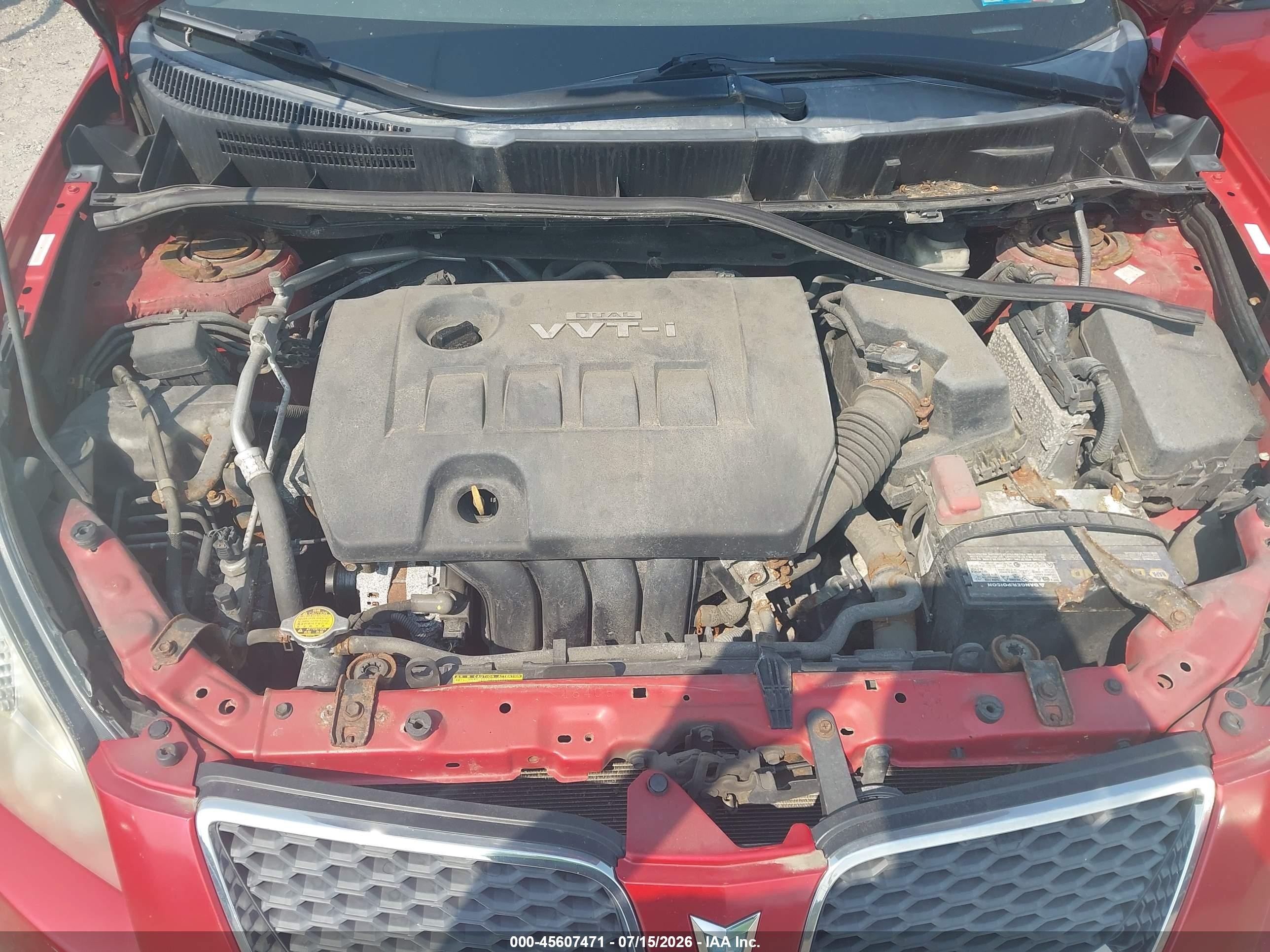 2010 Pontiac Vibe   Red vin: 5Y2SP6E82AZ413086