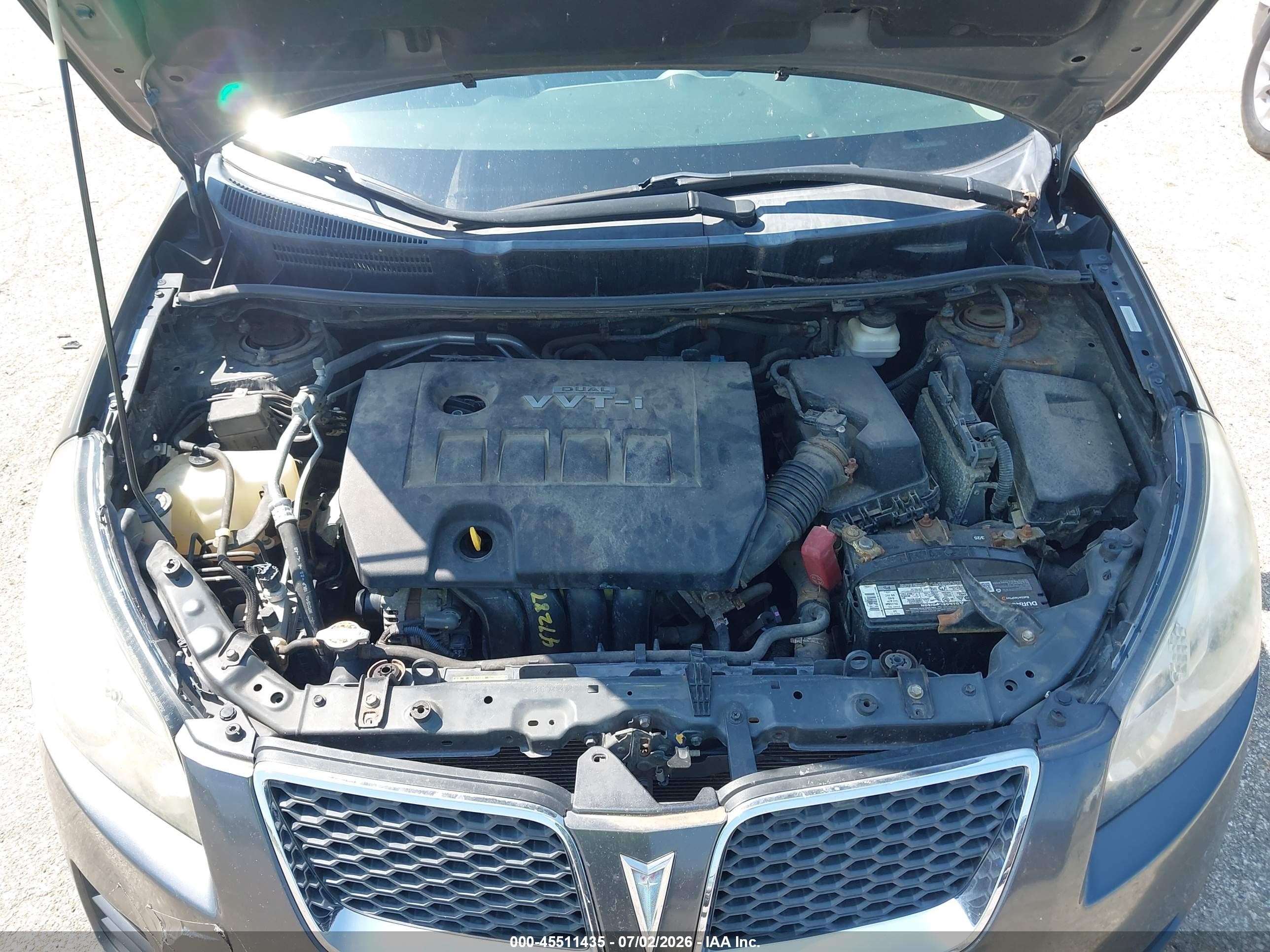 2010 Pontiac Vibe   Gray vin: 5Y2SP6E86AZ410188