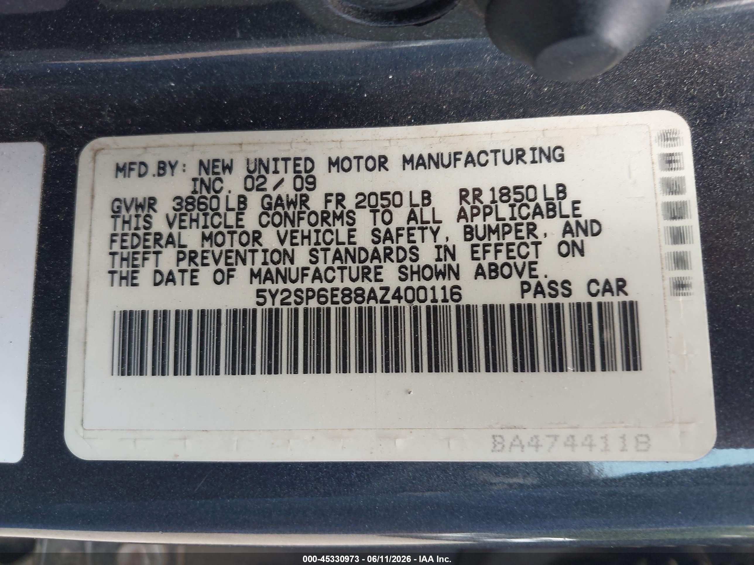 2010 Pontiac Vibe   Серый vin: 5Y2SP6E88AZ400116