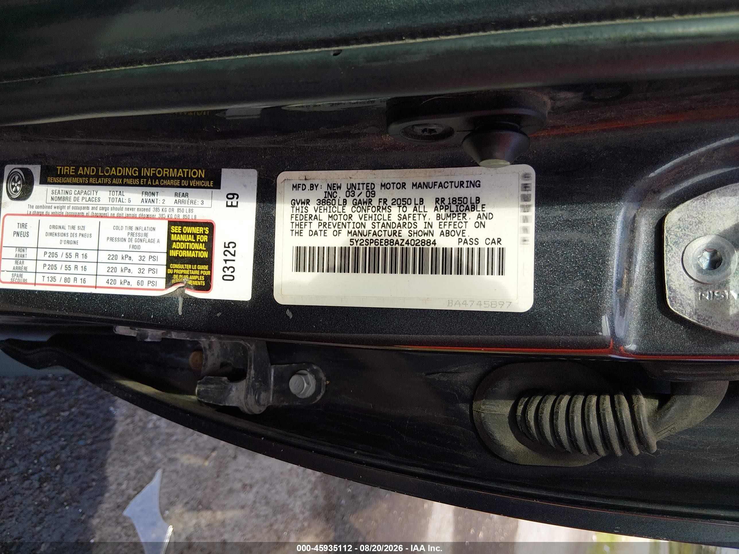 2010 Pontiac Vibe   Серый vin: 5Y2SP6E88AZ402884