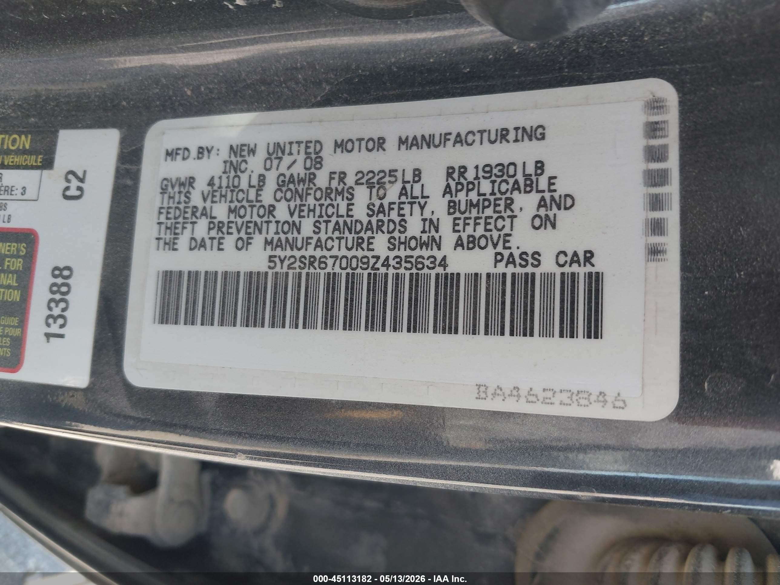 2009 Pontiac Vibe Gt Gray vin: 5Y2SR67009Z435634
