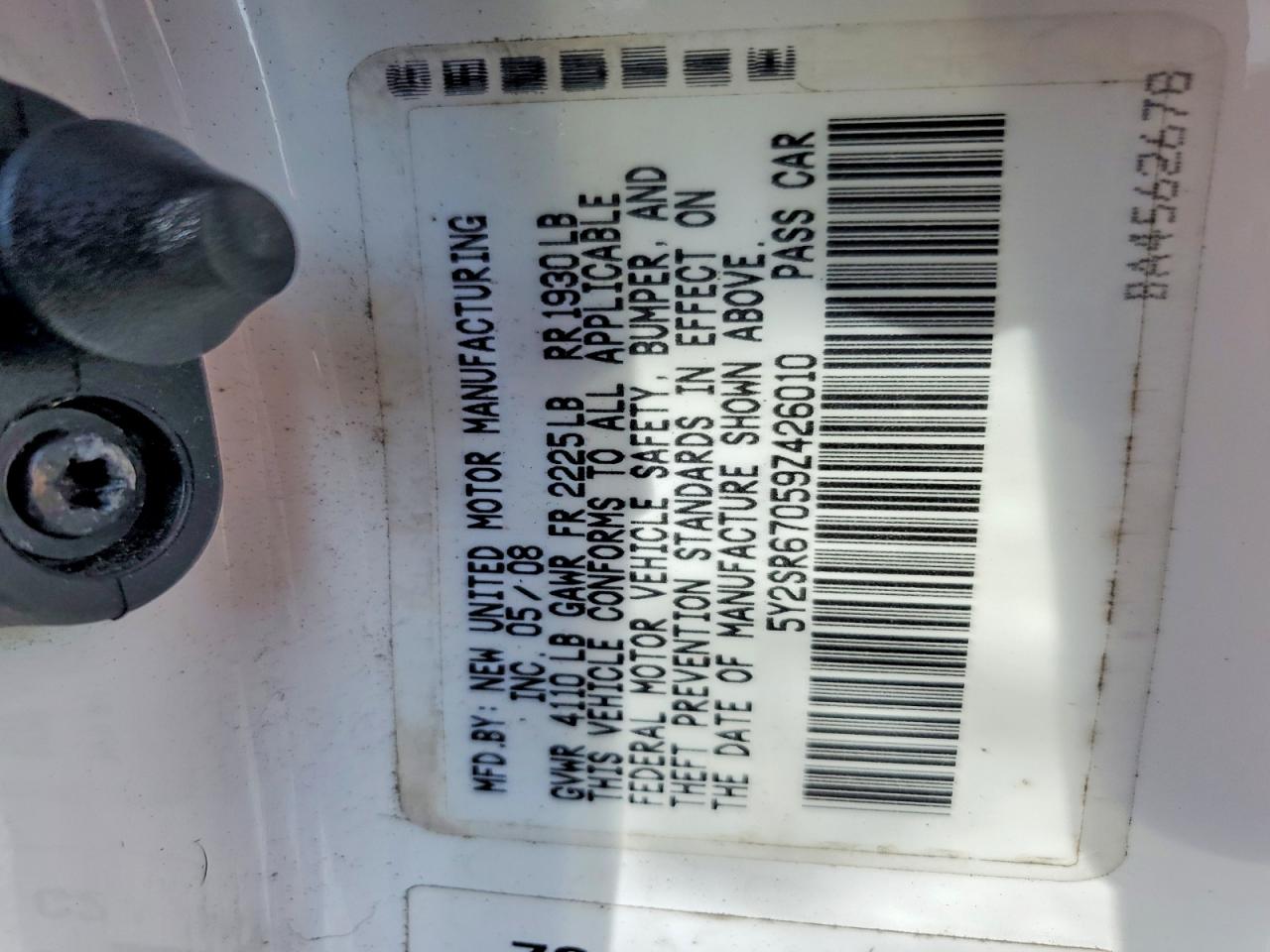 2009 Pontiac Vibe Gt White vin: 5Y2SR67059Z426010