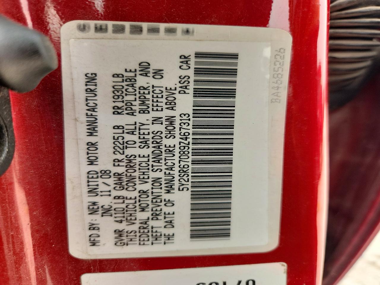 2009 Pontiac Vibe Gt Red vin: 5Y2SR67089Z467313