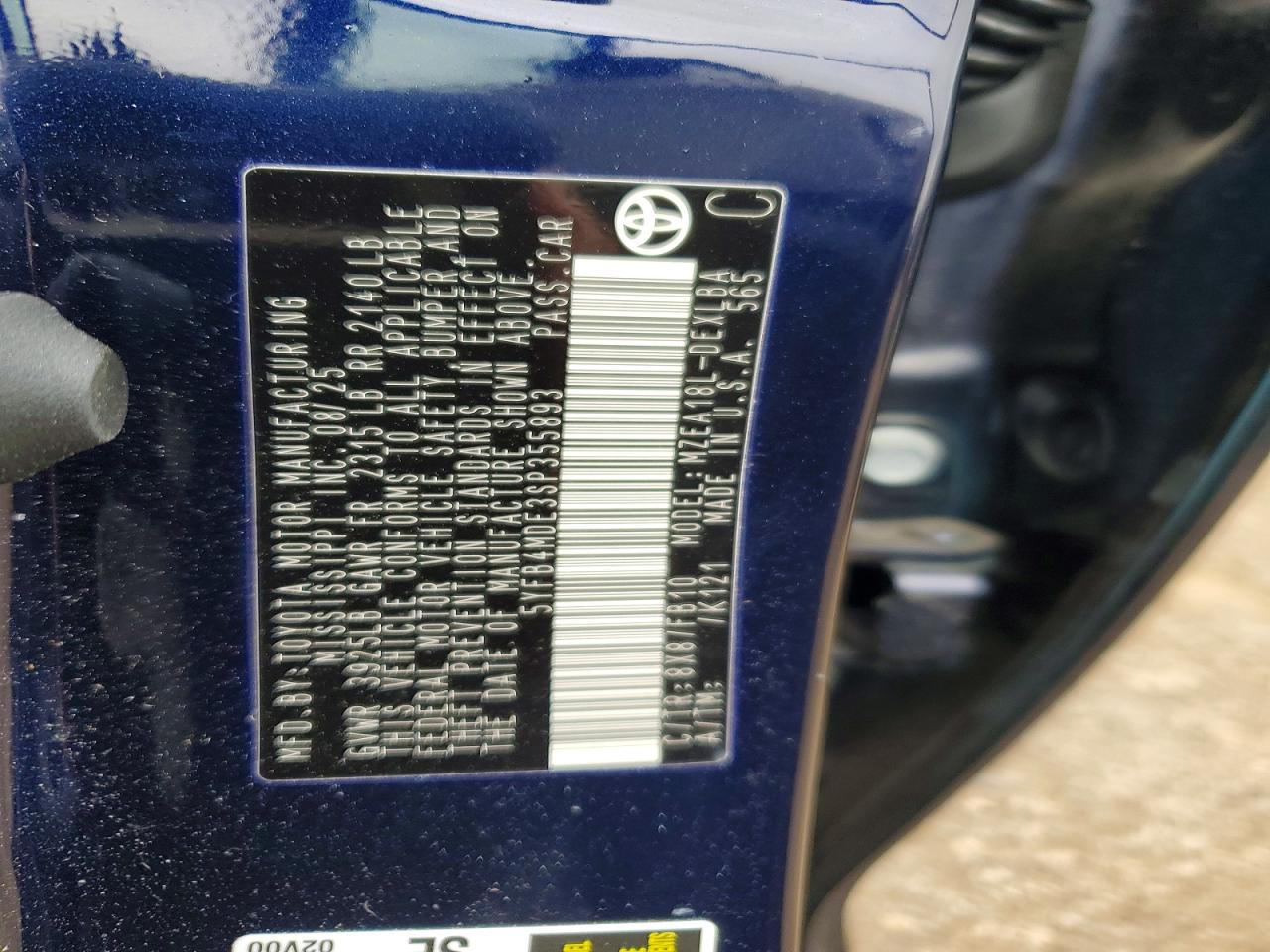 2025 Toyota Corolla Le Синий vin: 5YFB4MDE3SP355893