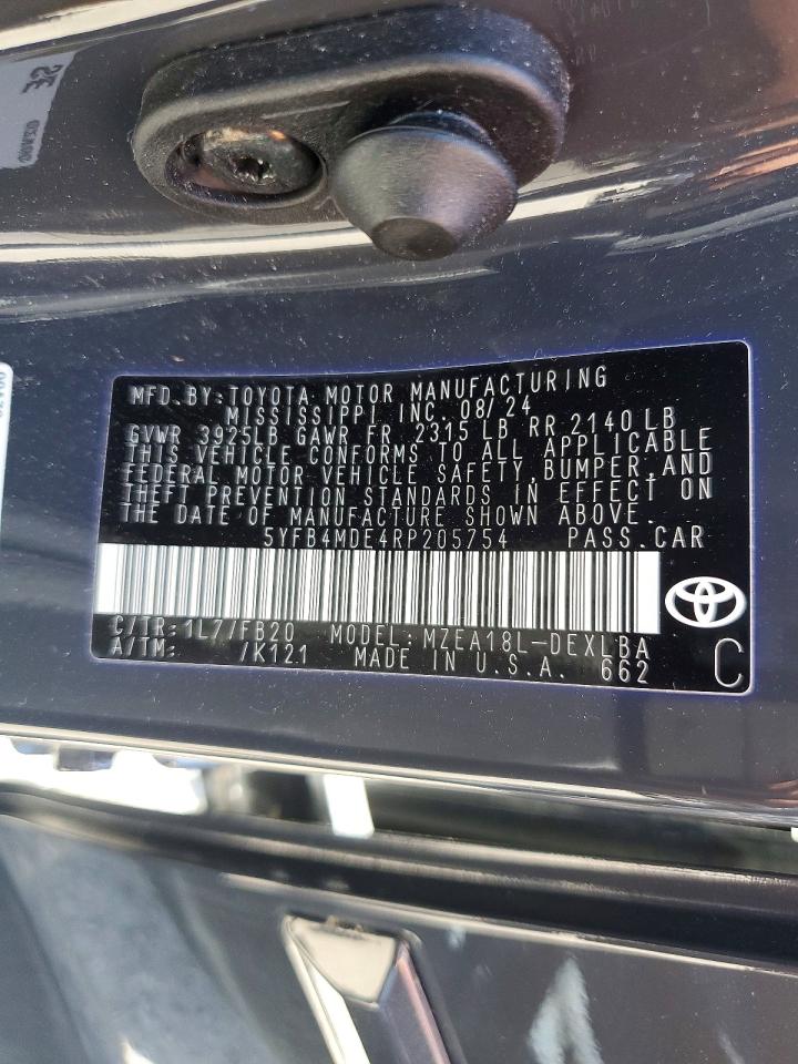 2024 Toyota Corolla Le Gray vin: 5YFB4MDE4RP205754