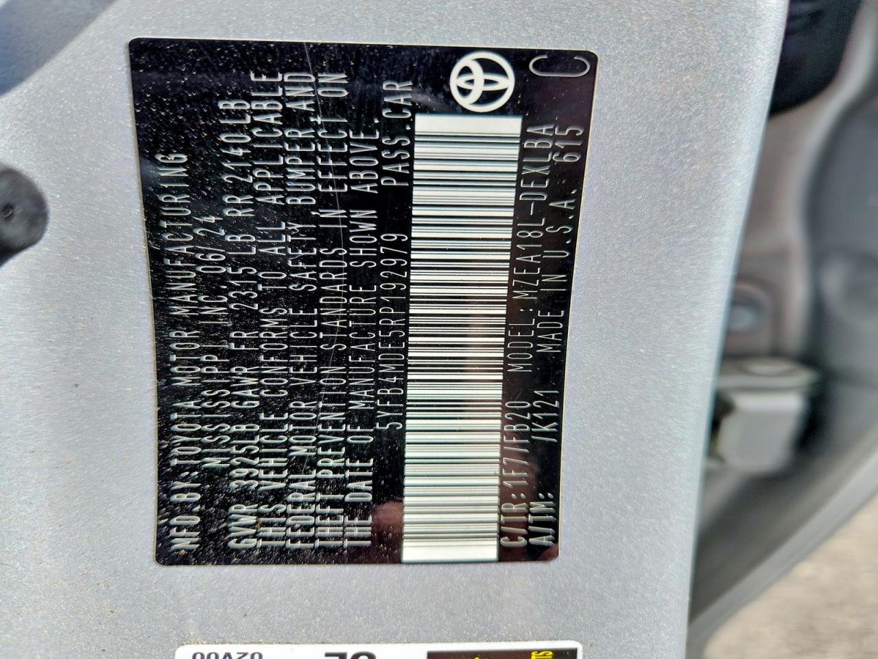 2024 Toyota Corolla Le Silver vin: 5YFB4MDE5RP192979