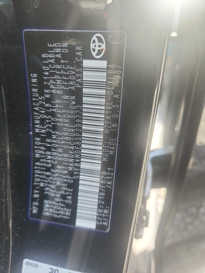 2025 Toyota Corolla Le Черный vin: 5YFB4MDE8SP299773