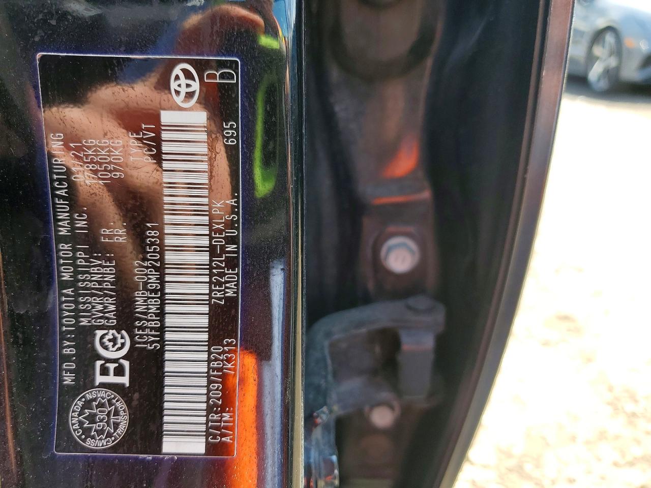 2021 Toyota Corolla Le Charcoal vin: 5YFBPMBE9MP205381