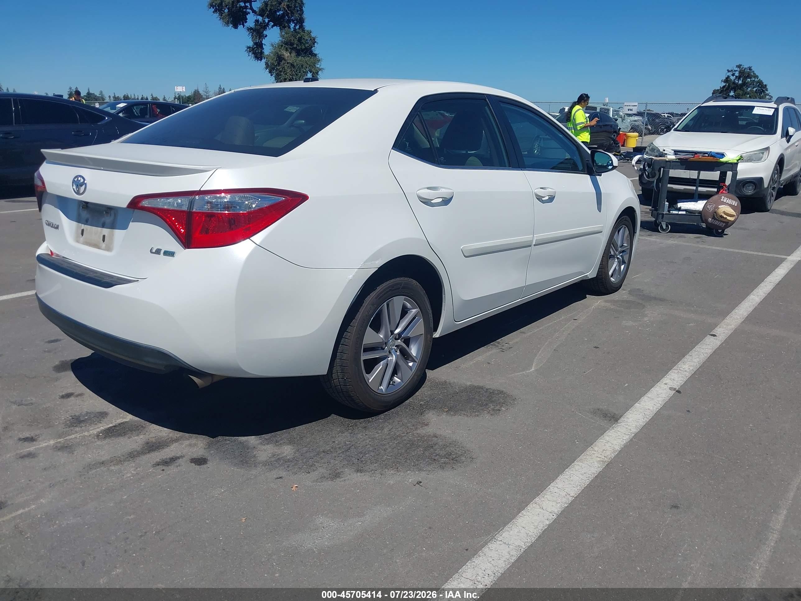 2014 Toyota Corolla Le Eco Plus White vin: 5YFBPRHE2EP077846