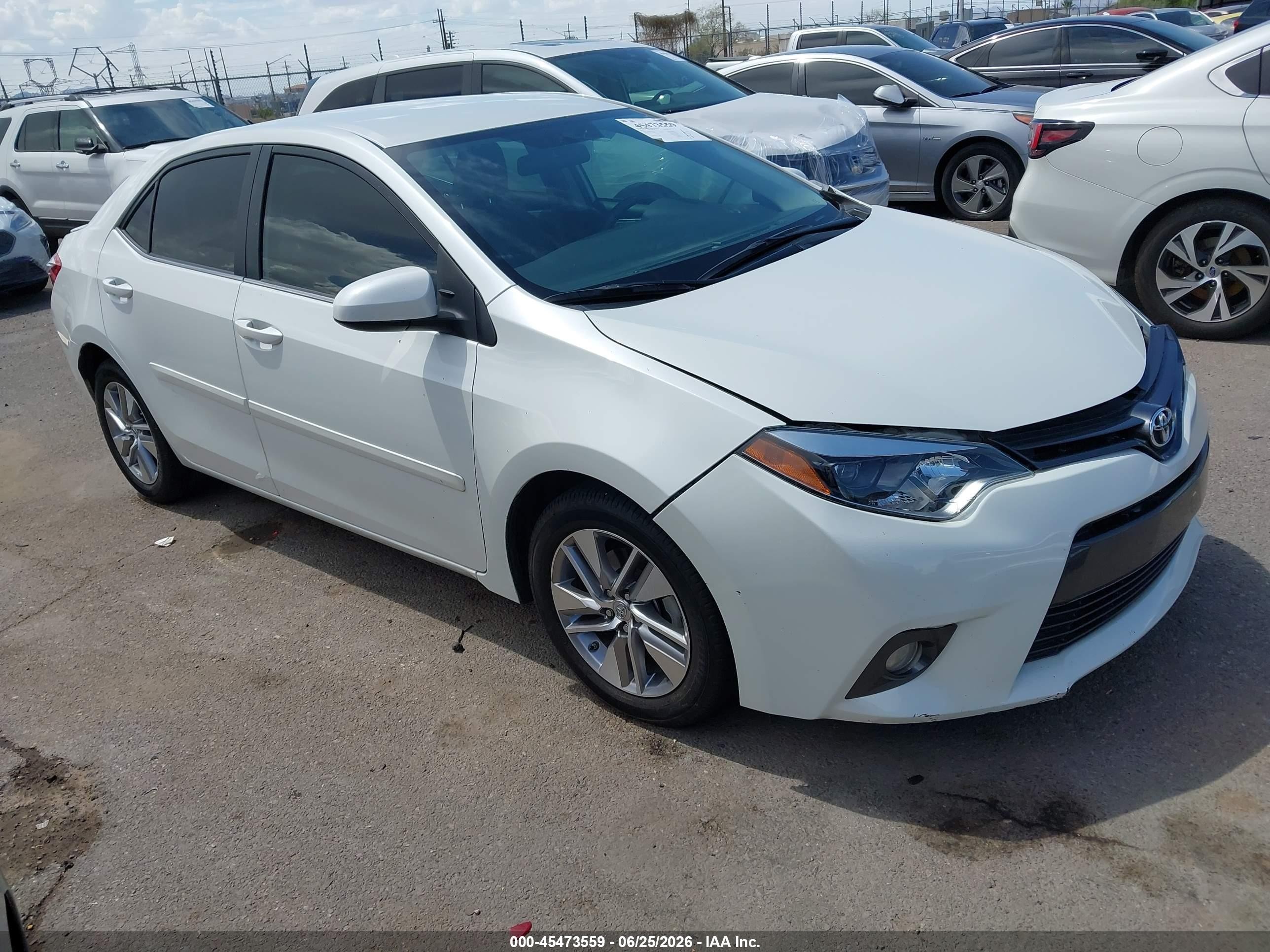 2015 Toyota Corolla Le Eco Plus White vin: 5YFBPRHE2FP364573