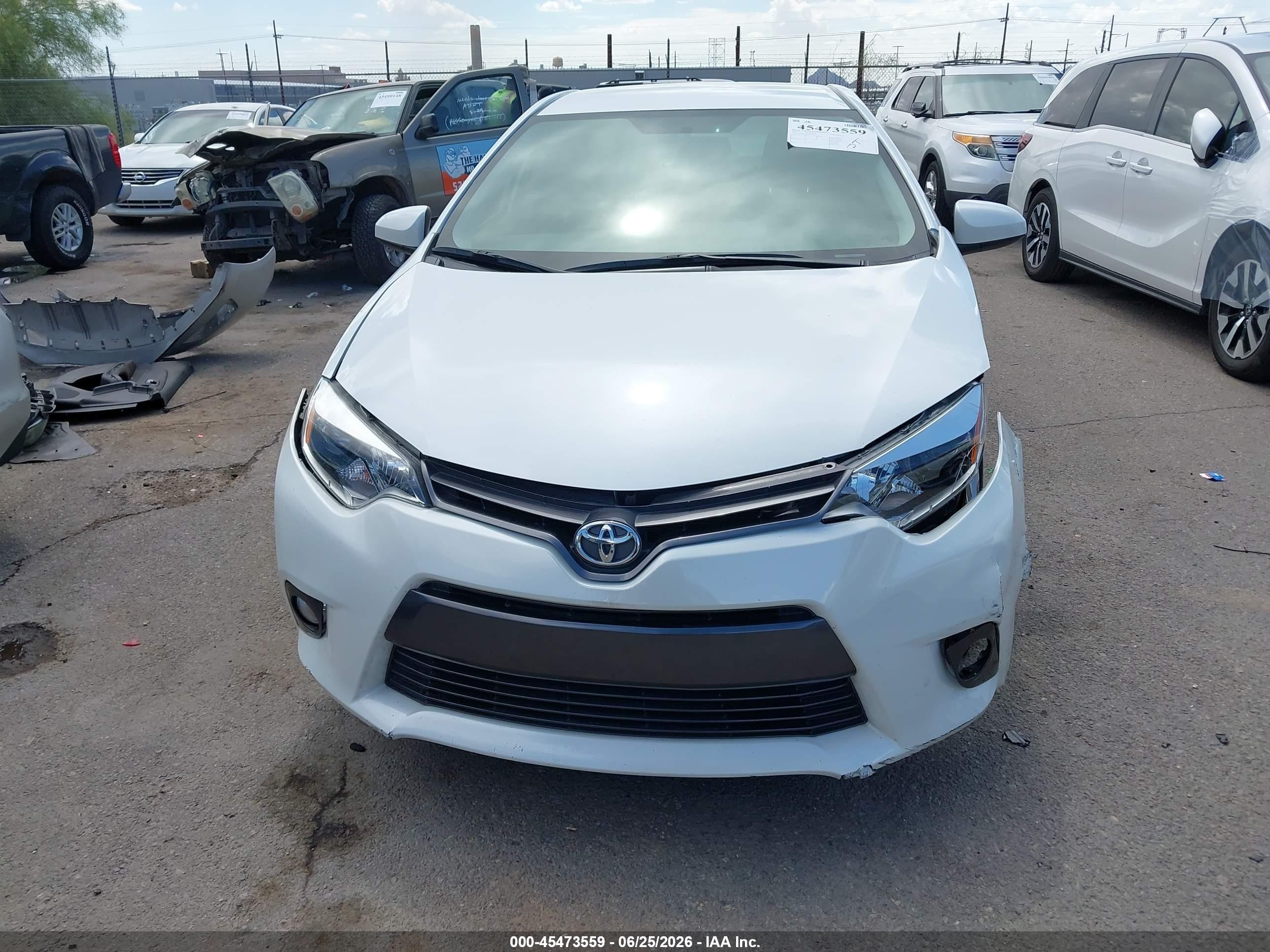 2015 Toyota Corolla Le Eco Plus White vin: 5YFBPRHE2FP364573