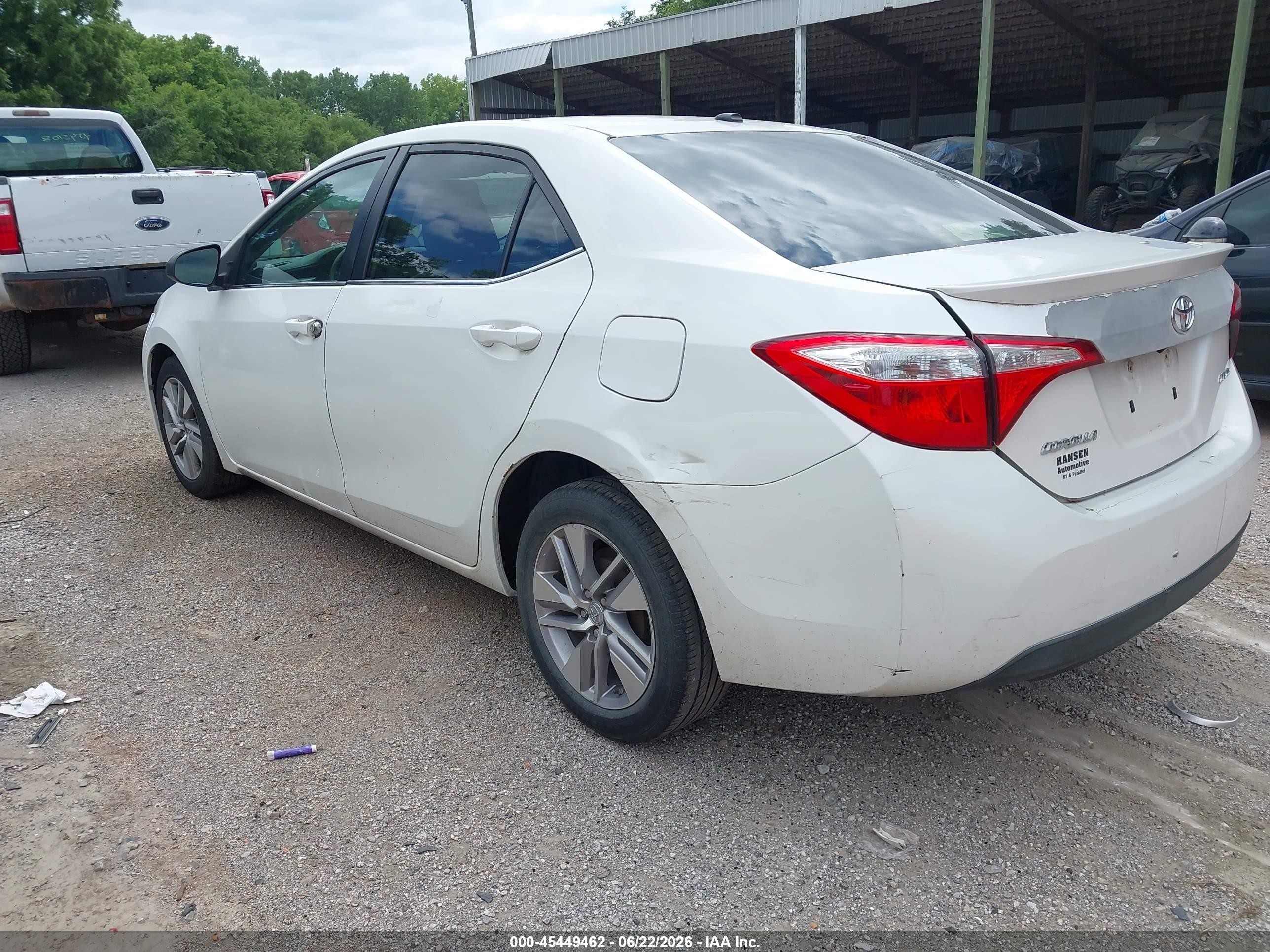2014 Toyota Corolla Le Eco Plus White vin: 5YFBPRHE3EP036089