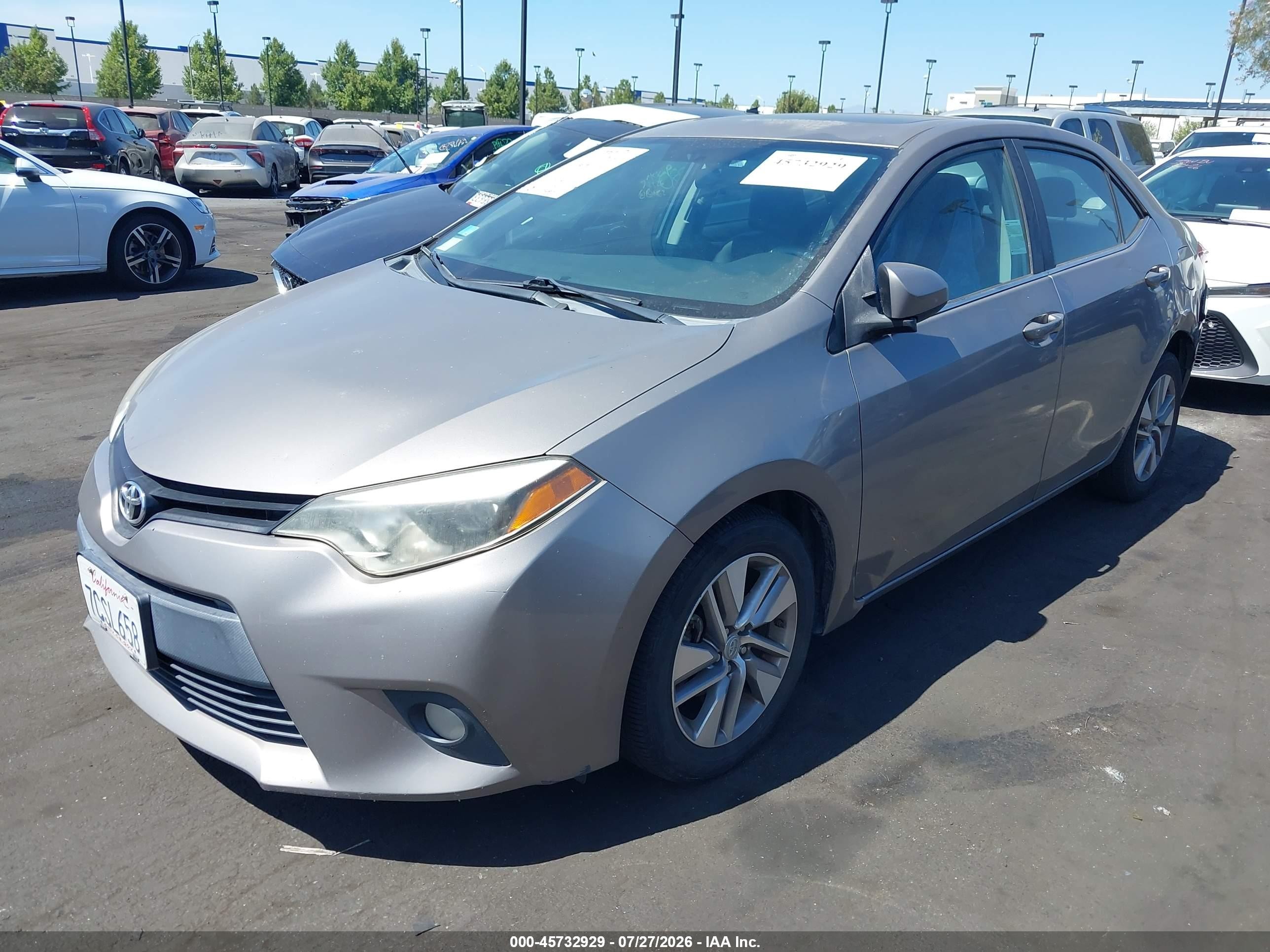 2014 Toyota Corolla Le Eco Premium Gray vin: 5YFBPRHE4EP035100