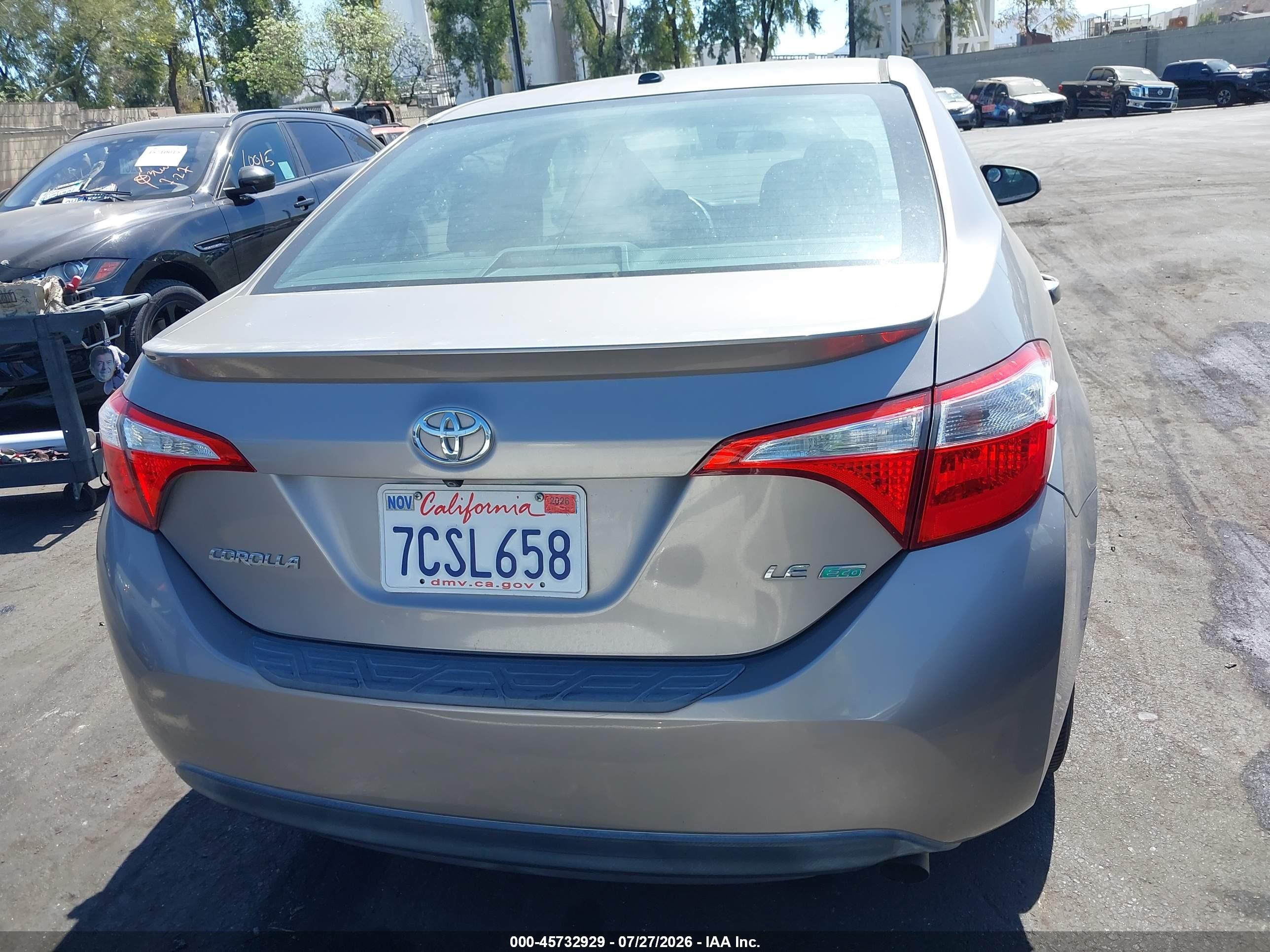 2014 Toyota Corolla Le Eco Premium Gray vin: 5YFBPRHE4EP035100
