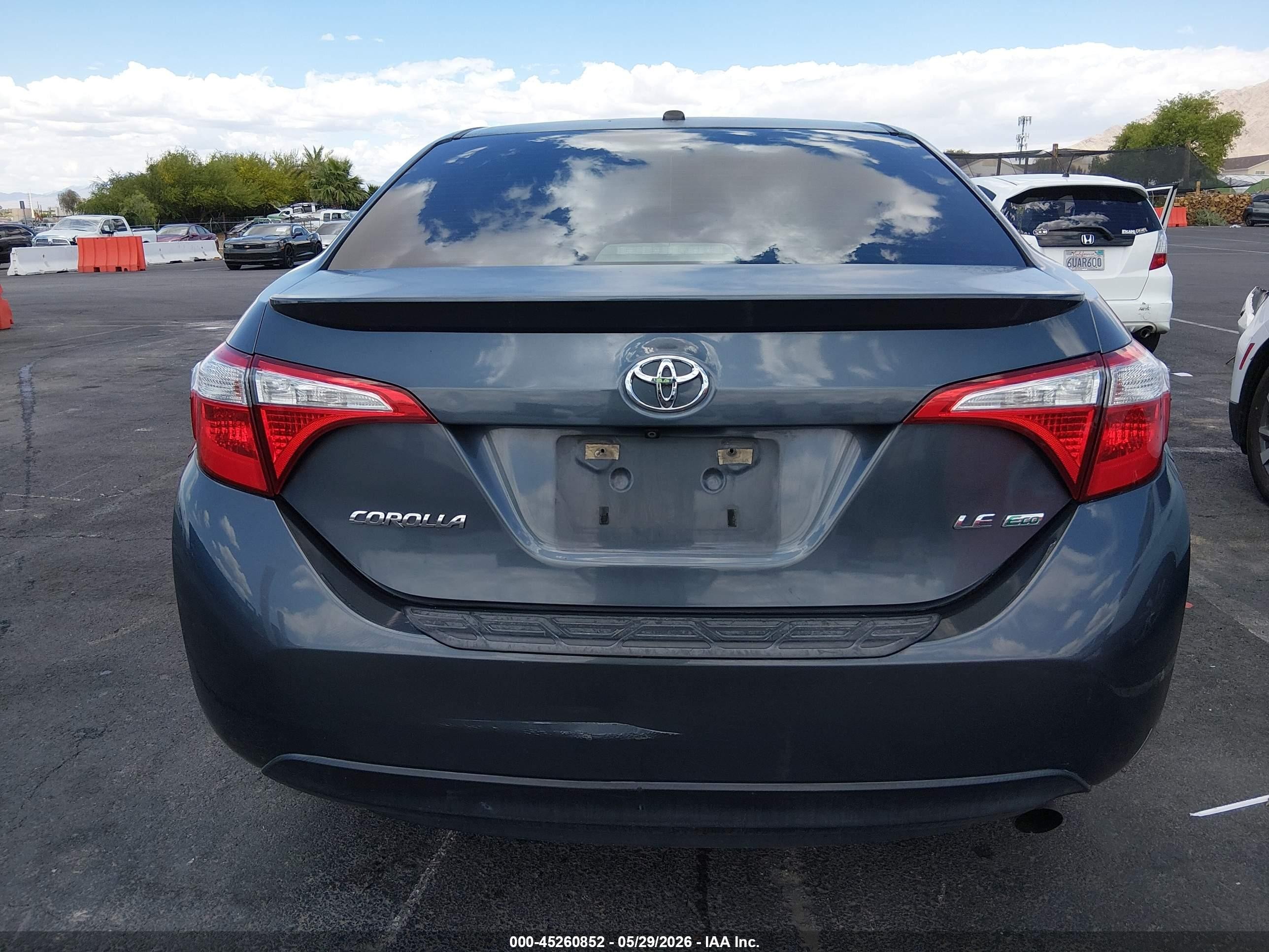 2015 Toyota Corolla Le Eco Plus Gray vin: 5YFBPRHE5FP182883