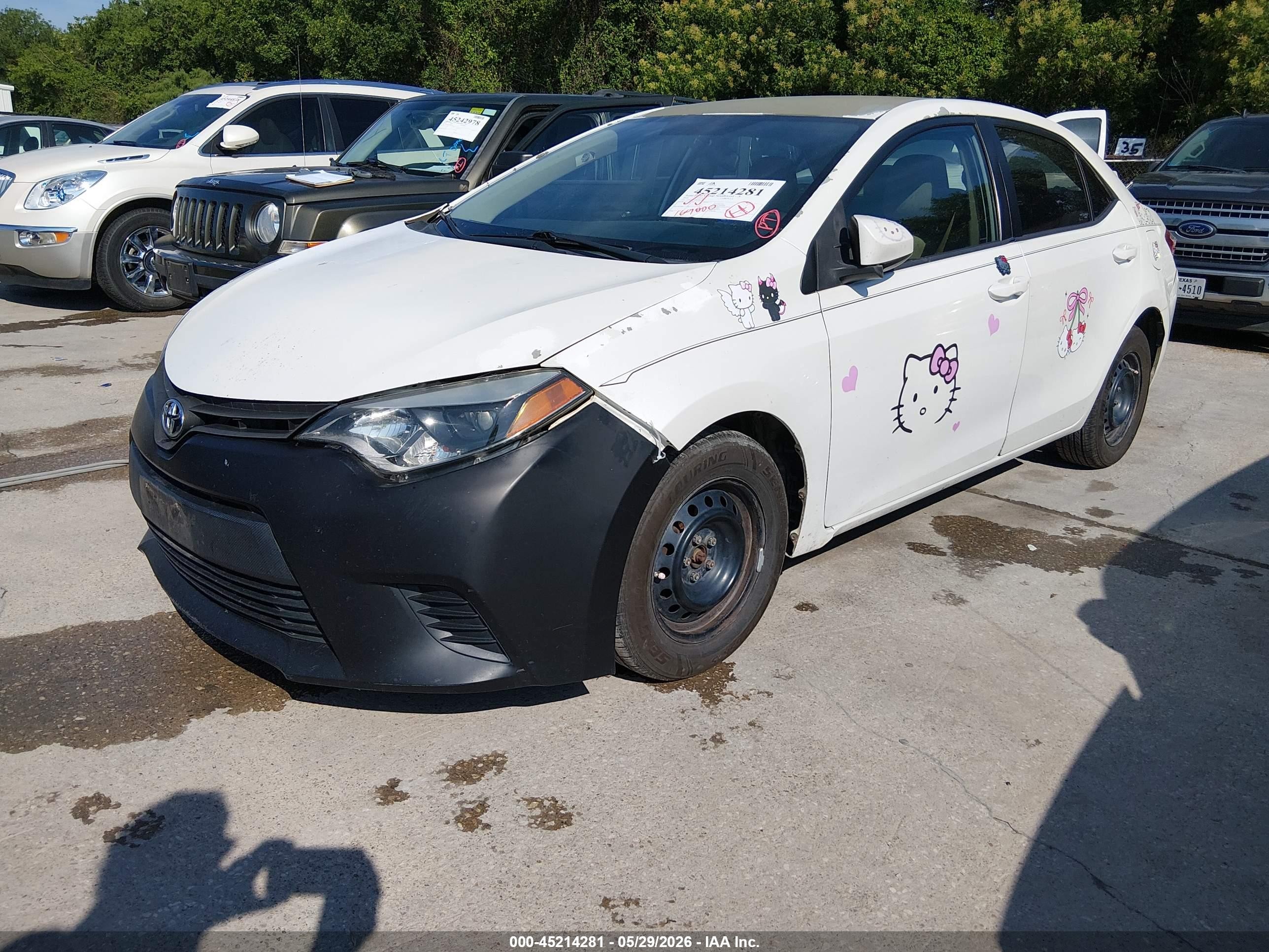 2014 Toyota Corolla Le Eco White vin: 5YFBPRHE6EP042680