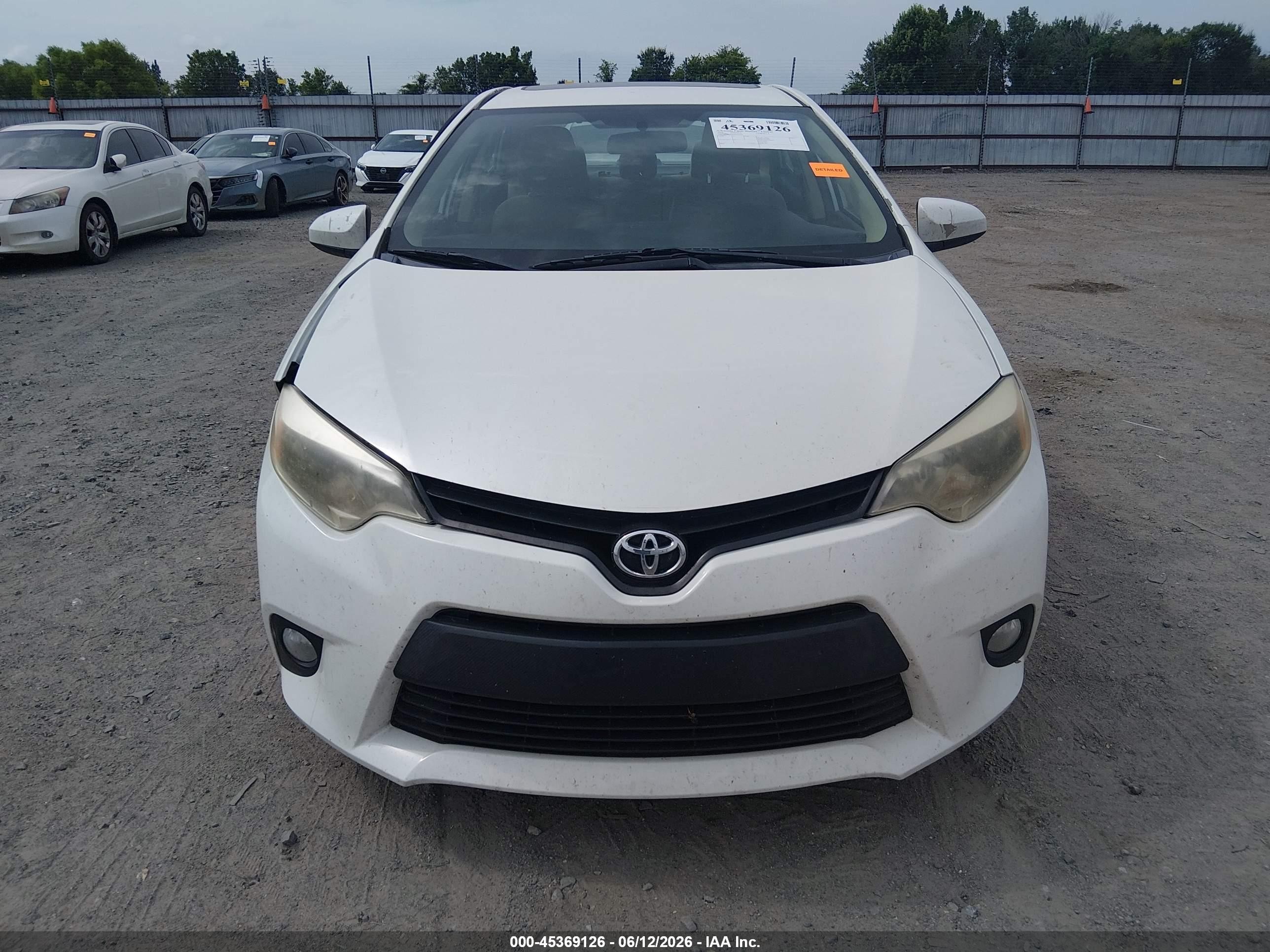 2014 Toyota Corolla Le Eco Plus White vin: 5YFBPRHE6EP053579