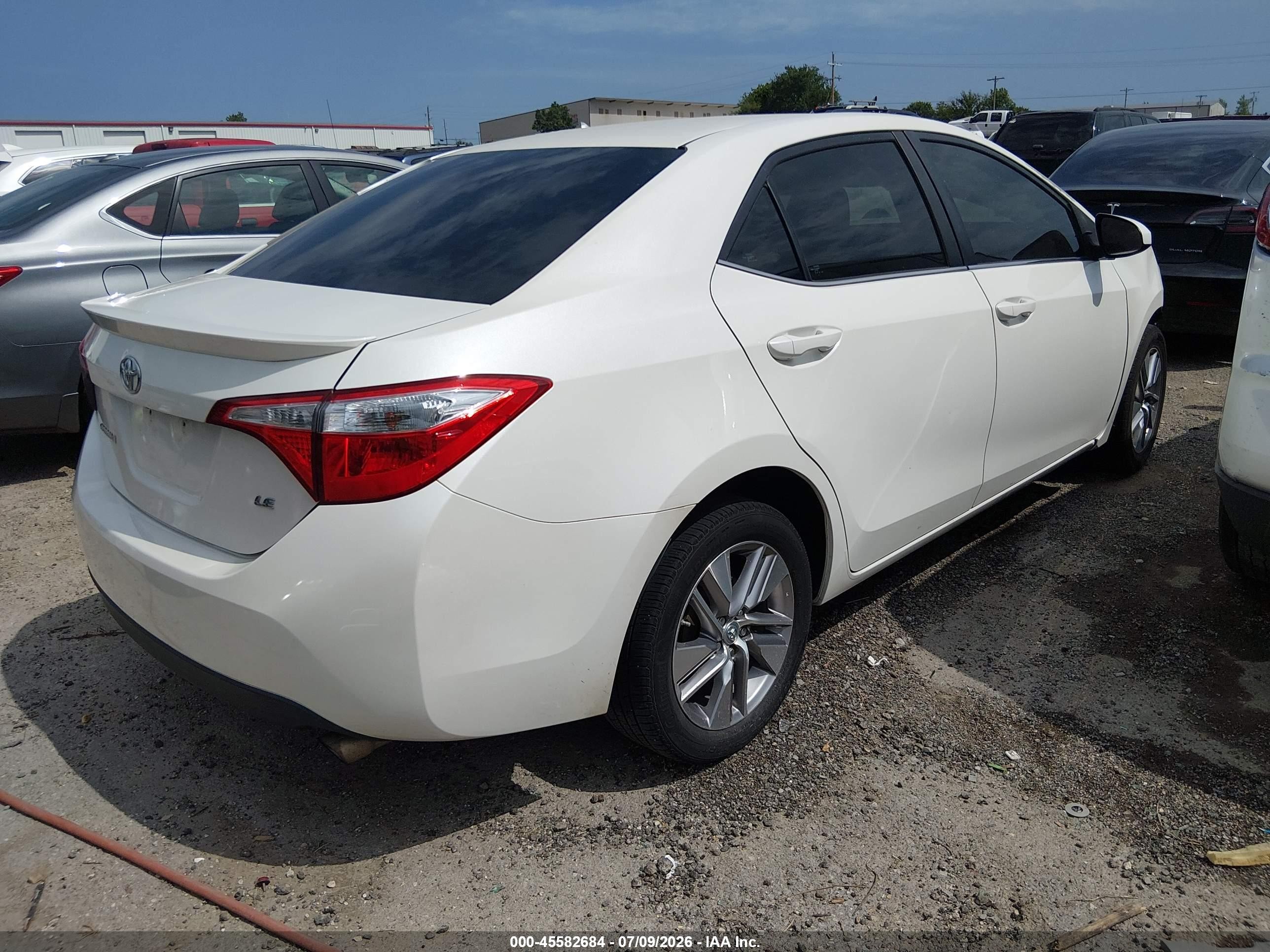 2014 Toyota Corolla Le Eco Plus White vin: 5YFBPRHE6EP100500