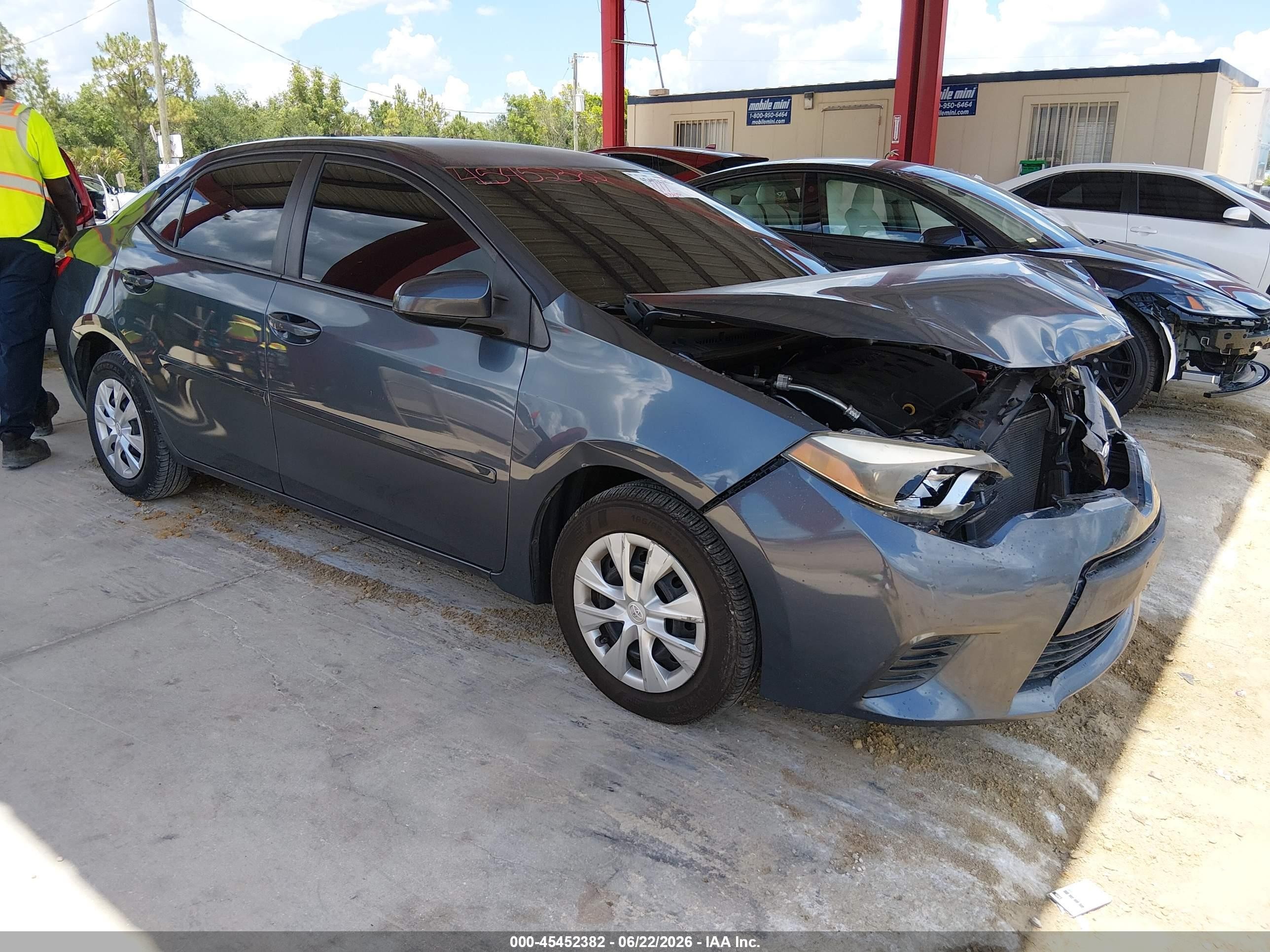2014 Toyota Corolla Le Eco Gray vin: 5YFBPRHE6EP127812
