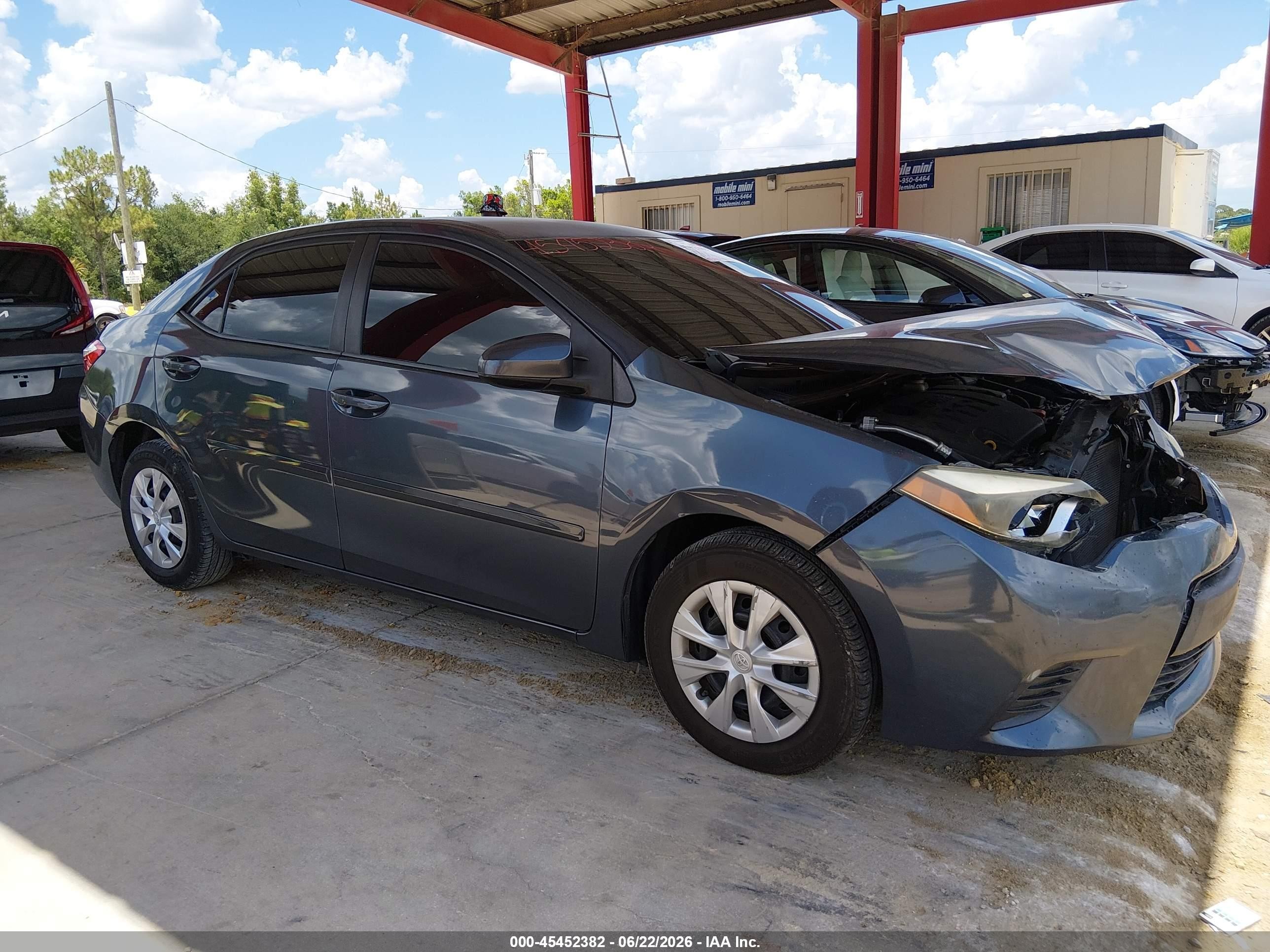 2014 Toyota Corolla Le Eco Gray vin: 5YFBPRHE6EP127812