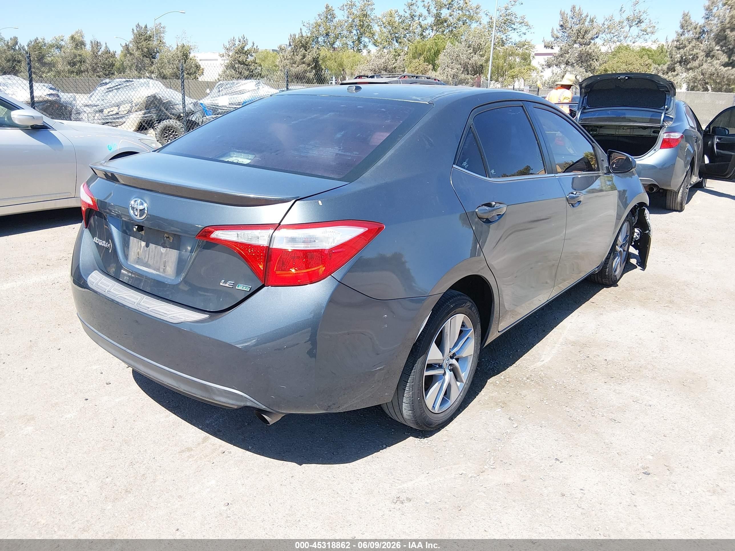 2014 Toyota Corolla Le Eco Plus Серый vin: 5YFBPRHE7EP108203