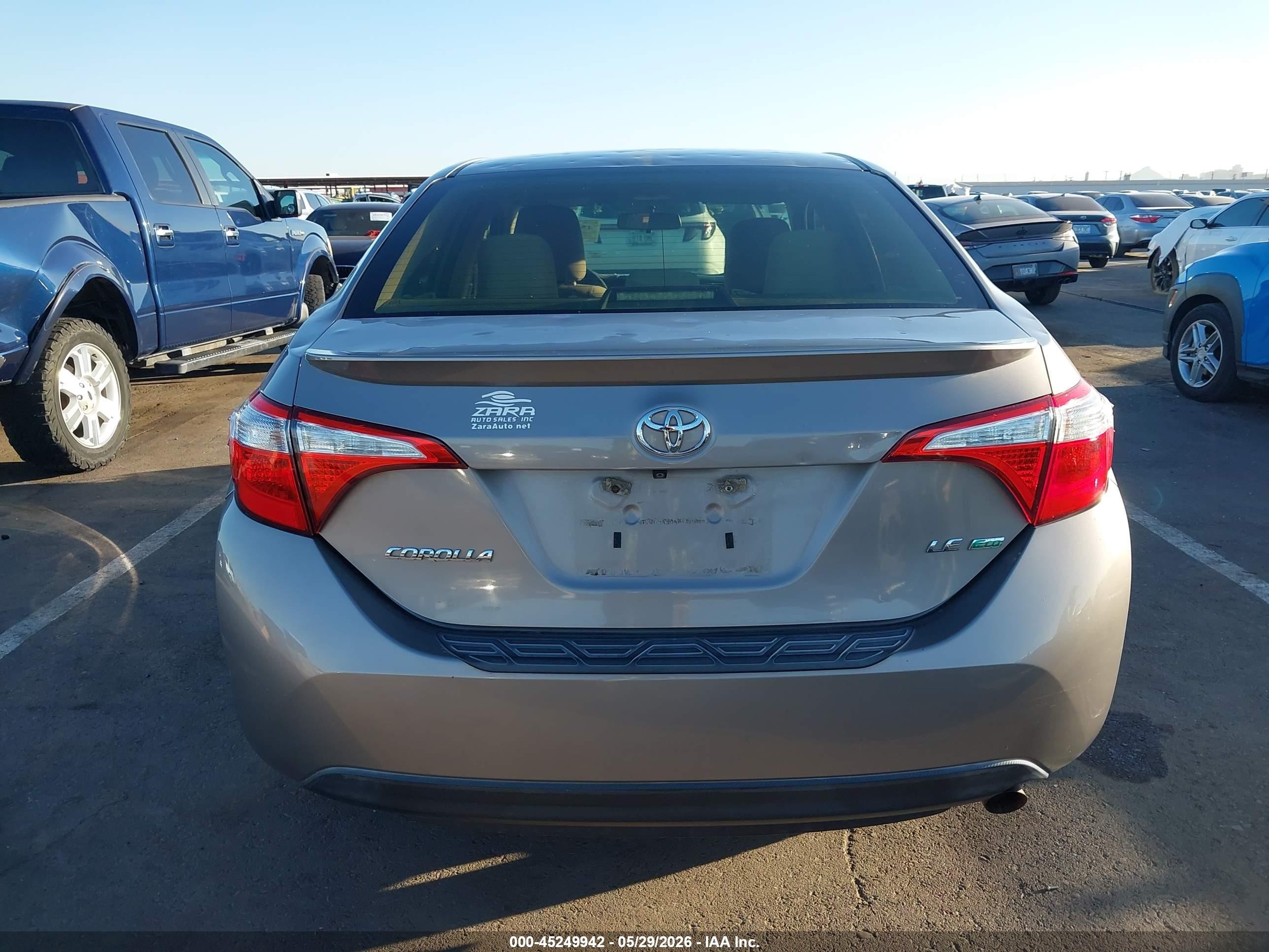 2015 Toyota Corolla Le Eco Plus Gold vin: 5YFBPRHE7FP209243