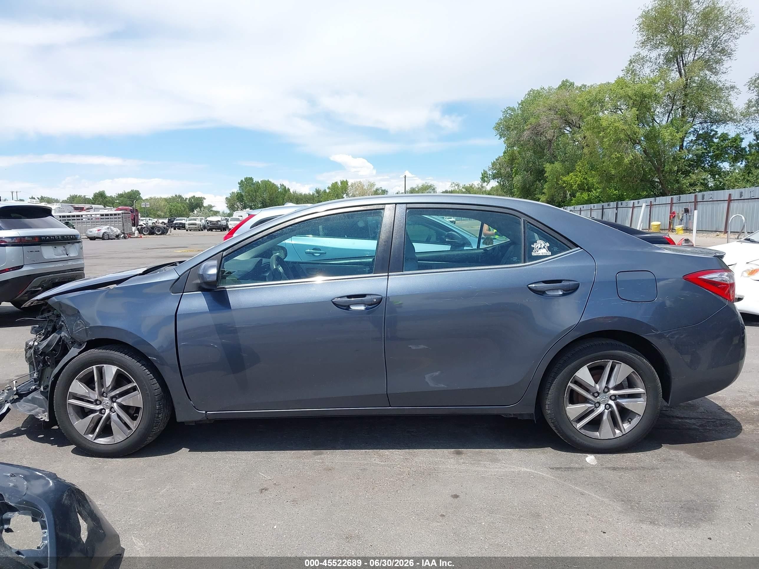 2015 Toyota Corolla Le Eco Plus Gray vin: 5YFBPRHE8FP199936