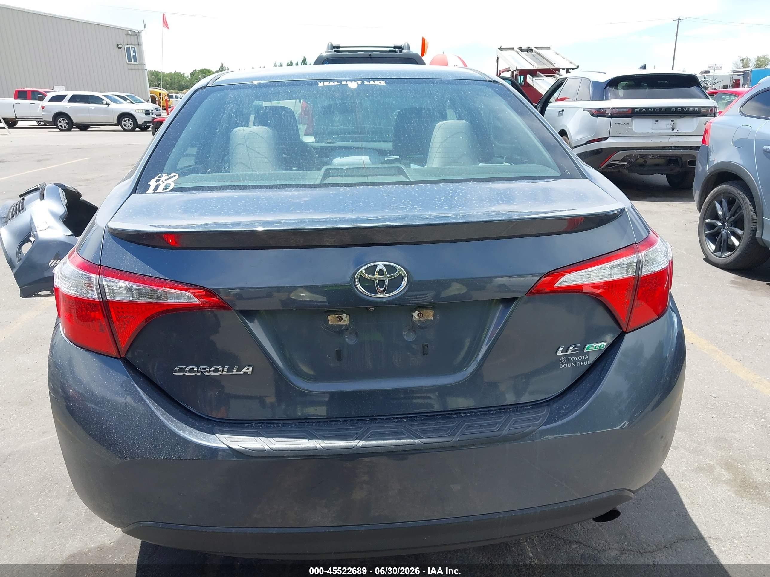 2015 Toyota Corolla Le Eco Plus Gray vin: 5YFBPRHE8FP199936