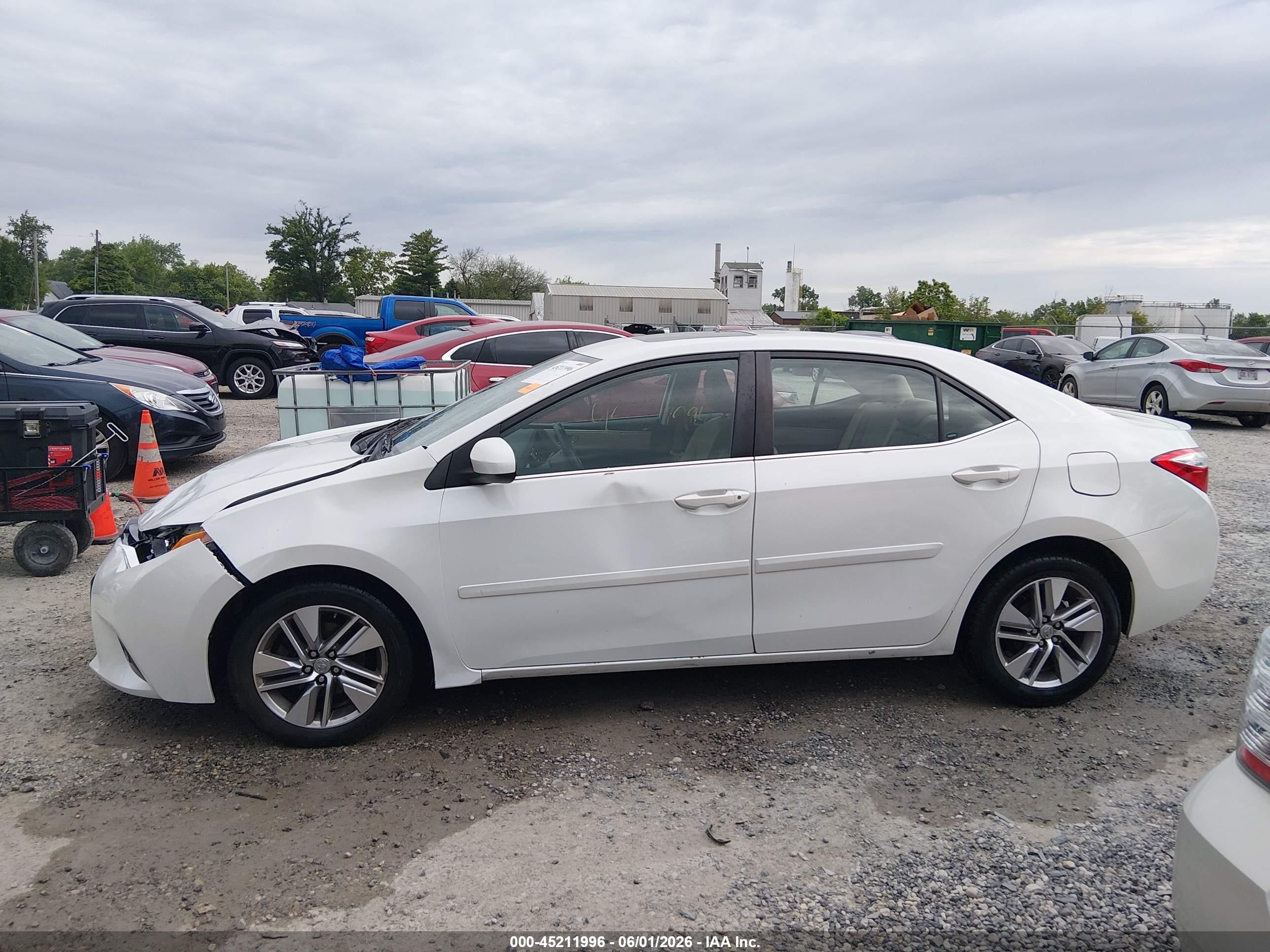 2015 Toyota Corolla Le Eco Plus White vin: 5YFBPRHE9FP334549