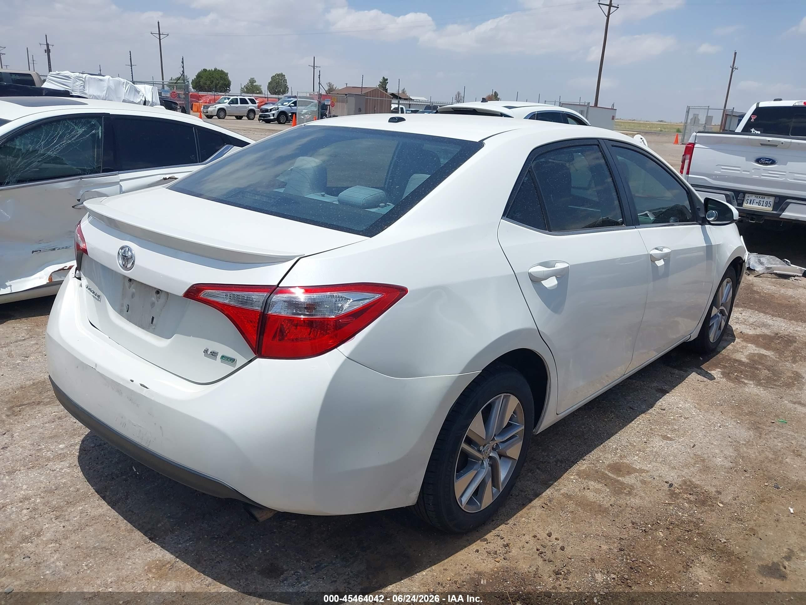 2014 Toyota Corolla Le Eco Plus White vin: 5YFBPRHEXEP011268
