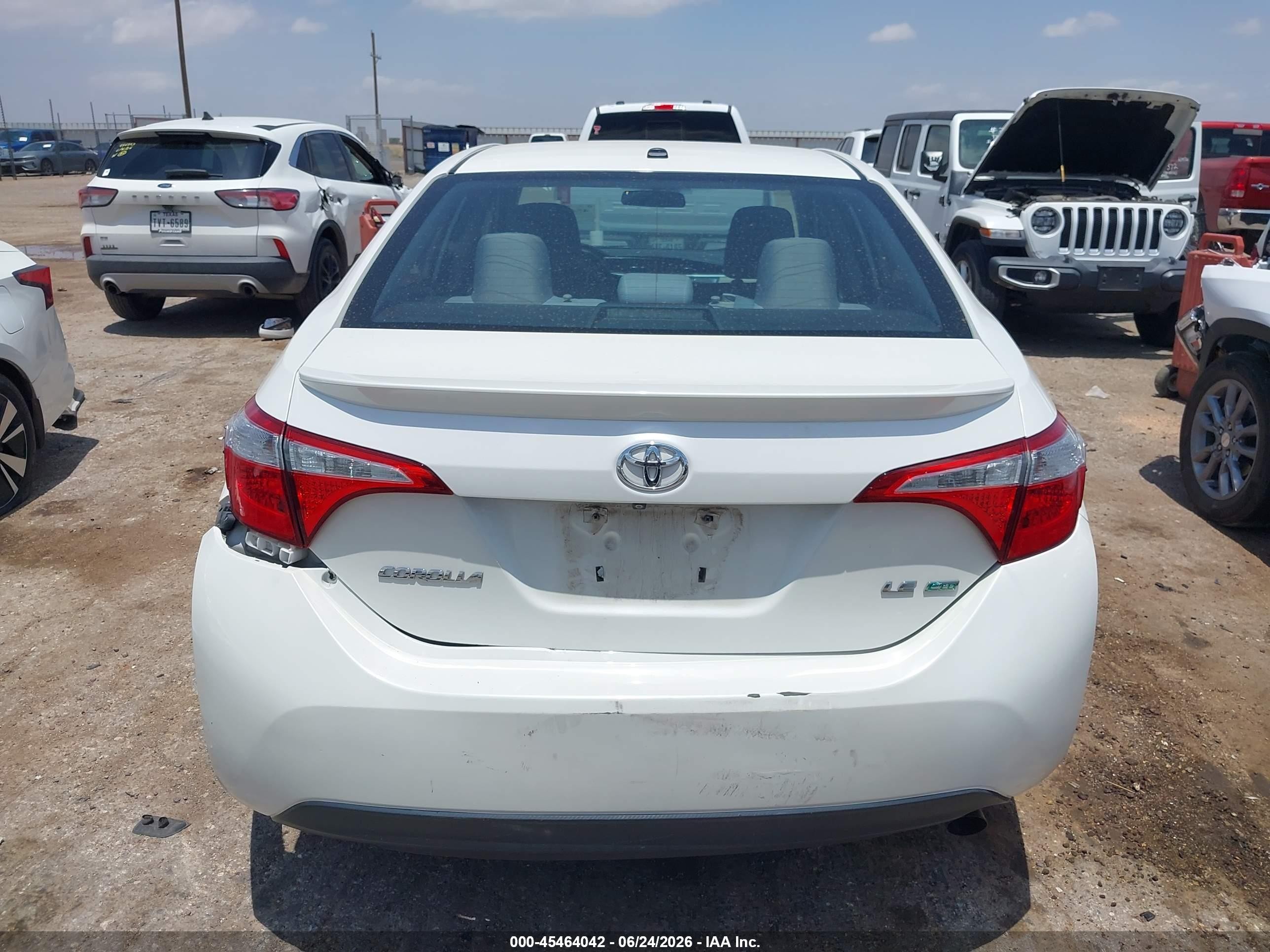 2014 Toyota Corolla Le Eco Plus White vin: 5YFBPRHEXEP011268