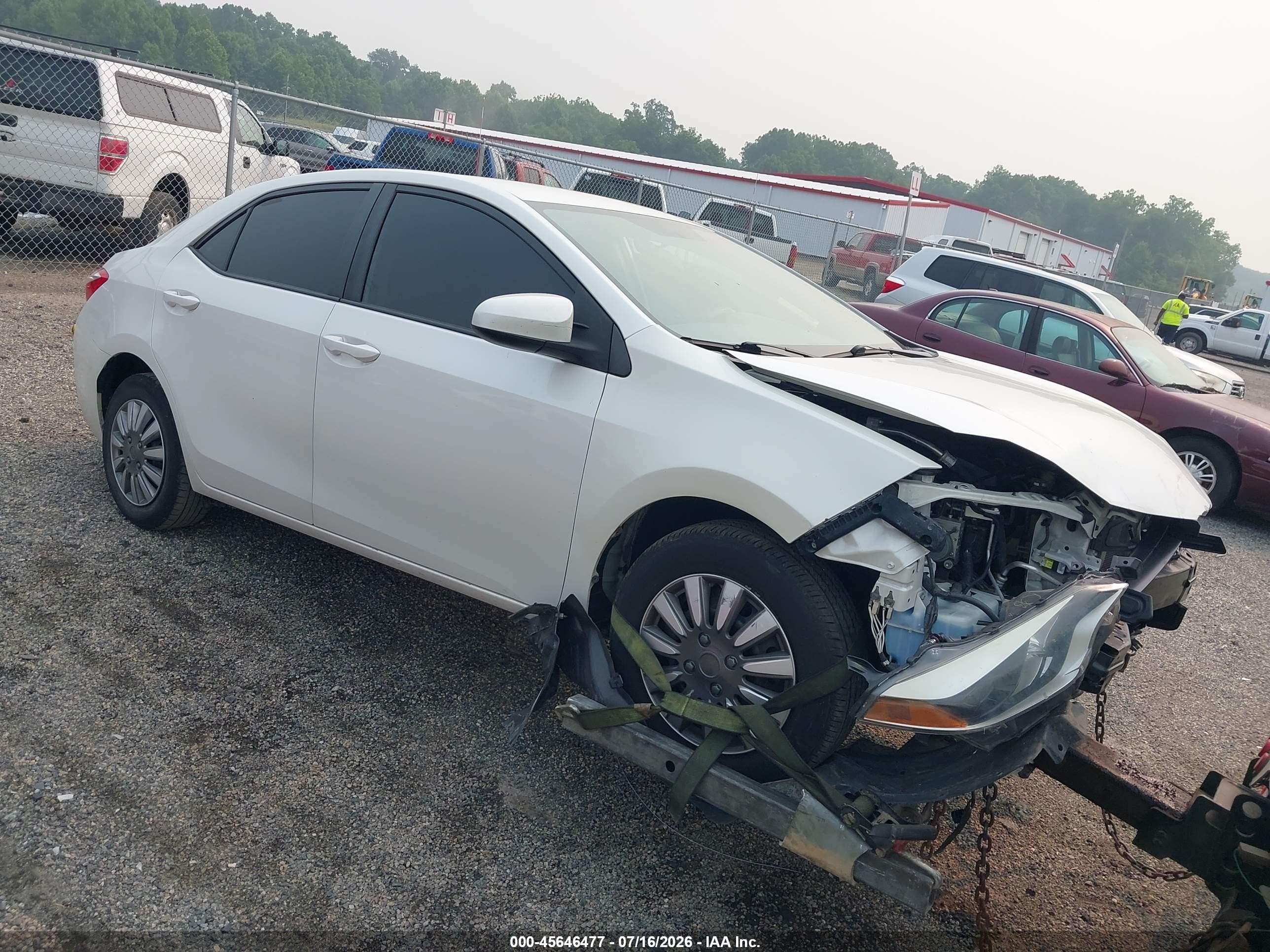 2014 Toyota Corolla Le Eco White vin: 5YFBPRHEXEP046053