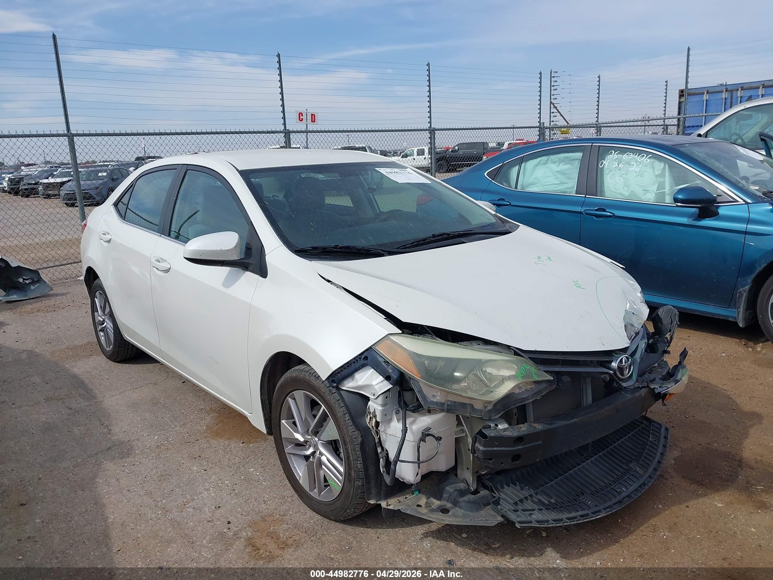 2015 Toyota Corolla Le Eco Plus White vin: 5YFBPRHEXFP184421