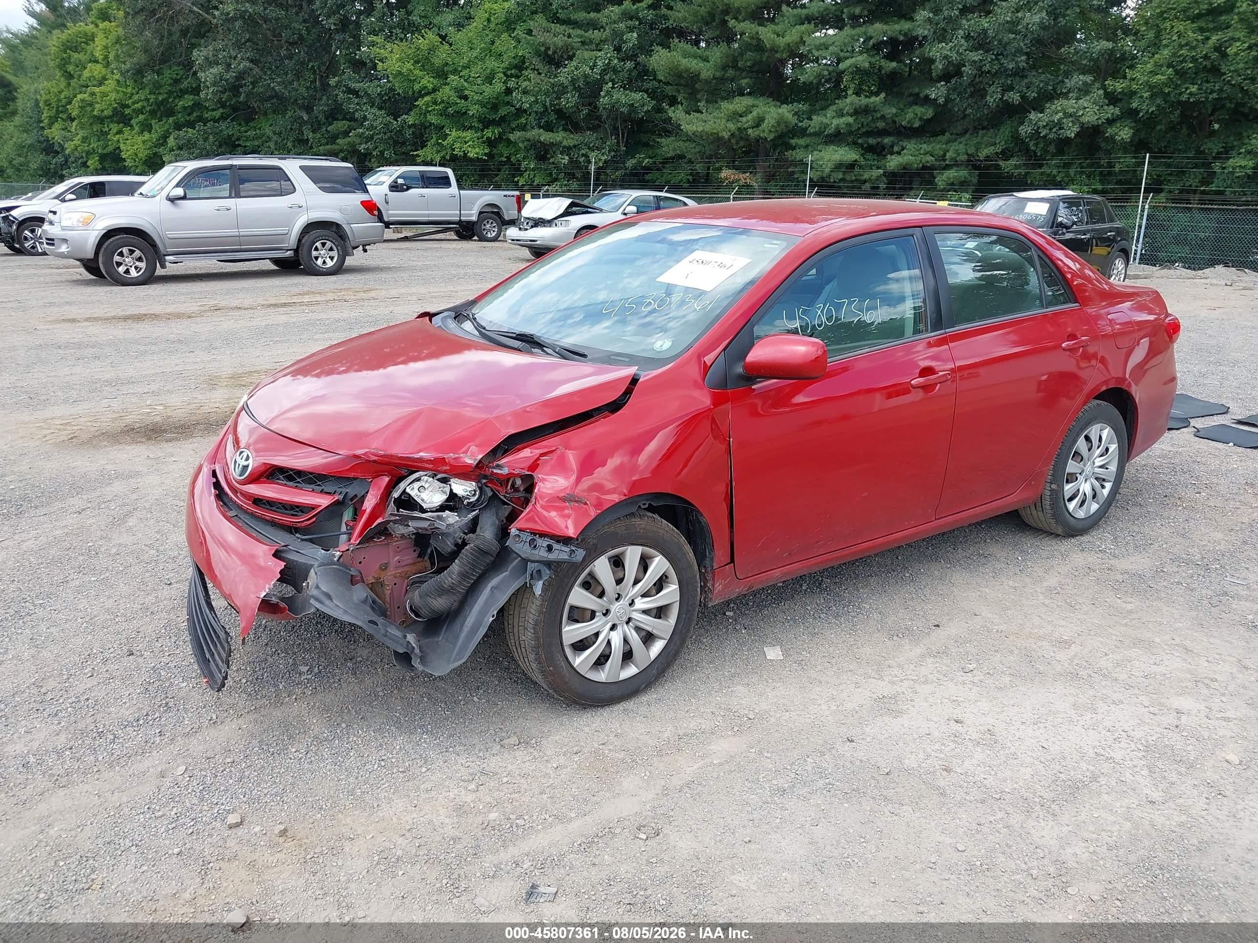 2012 Toyota Corolla Le Red vin: 5YFBU4EE0CP022115