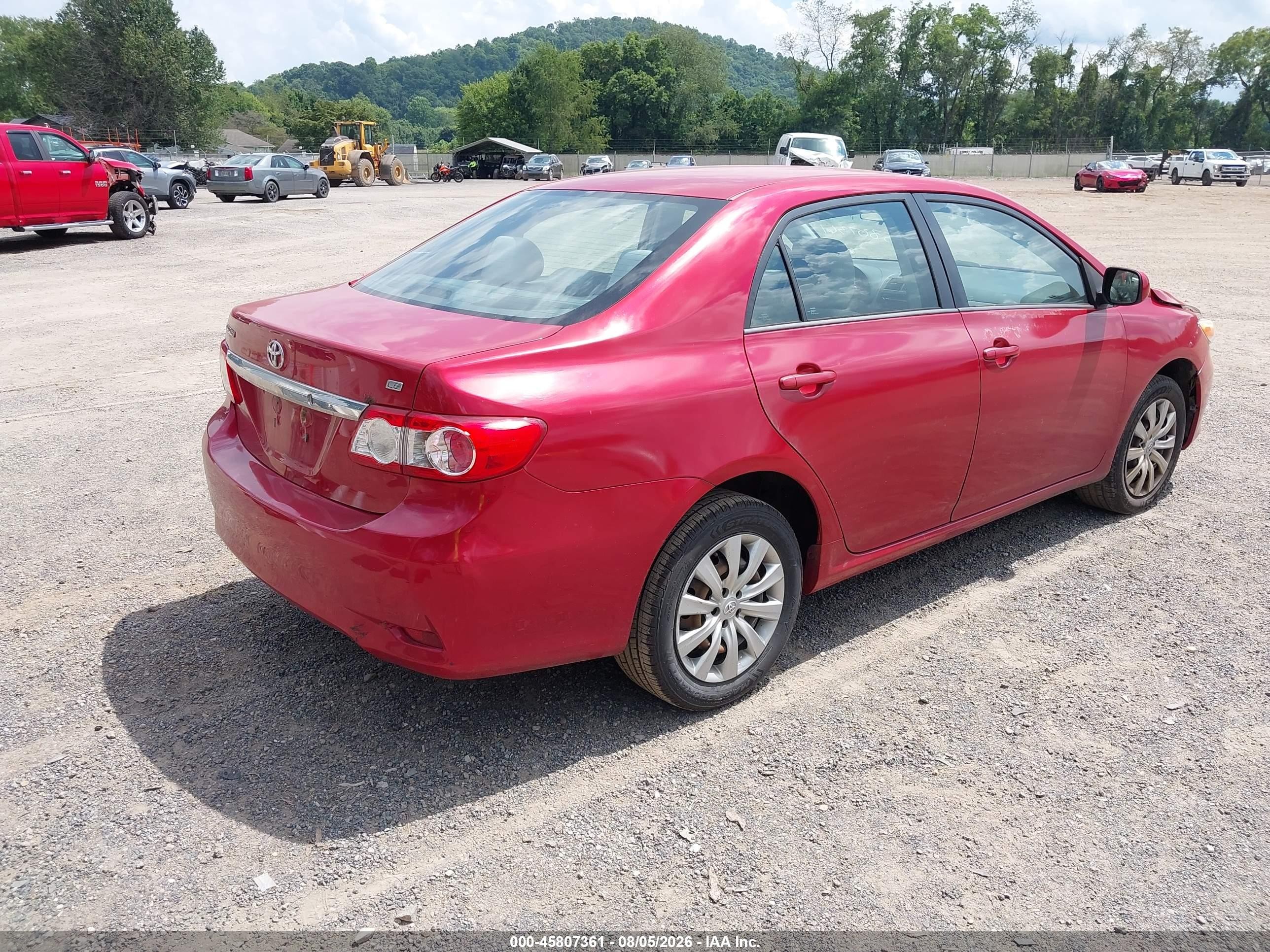 2012 Toyota Corolla Le Red vin: 5YFBU4EE0CP022115