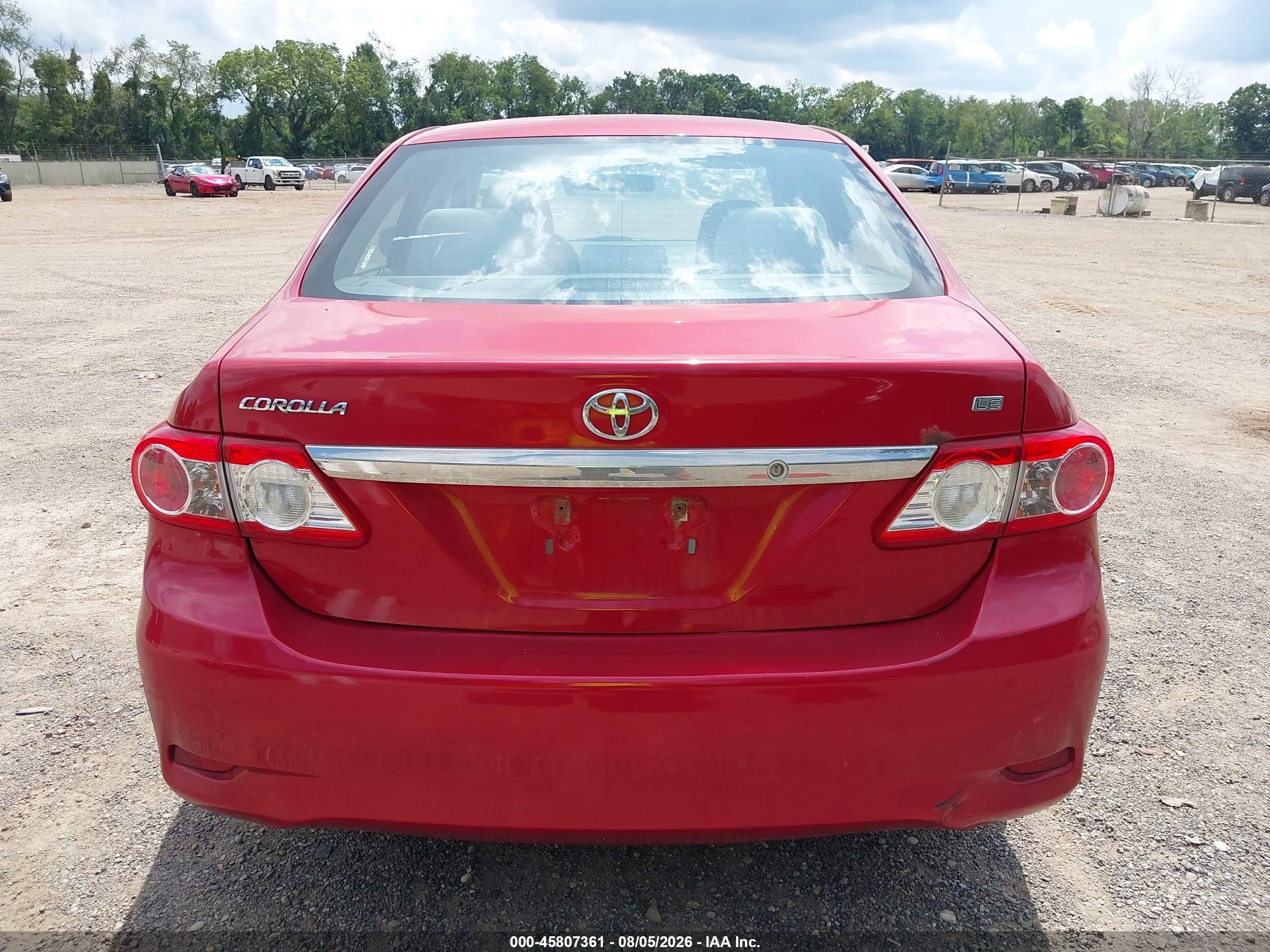2012 Toyota Corolla Le Red vin: 5YFBU4EE0CP022115