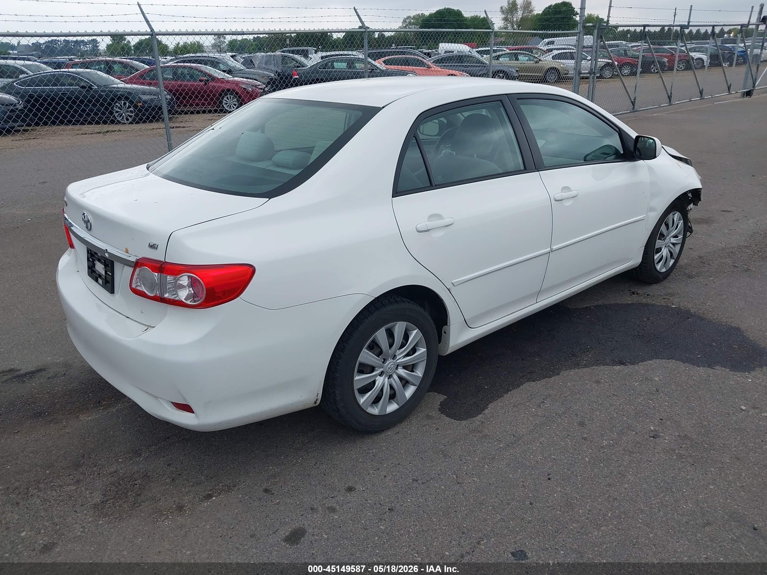 2012 Toyota Corolla Le White vin: 5YFBU4EE0CP066213